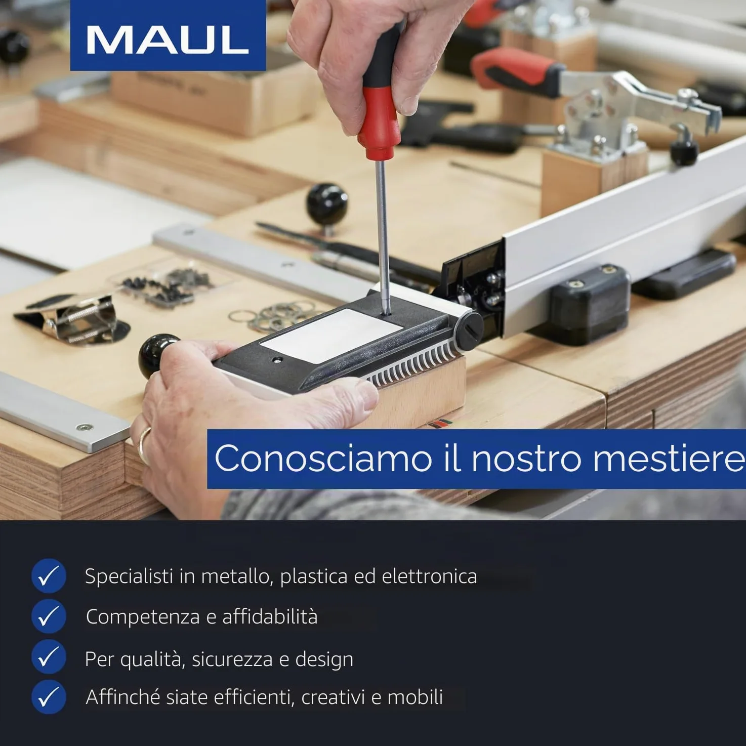 MAUL Apribuste elettrico nero cordless con batterie incluse | subito pronto all'uso, apertura rapida della posta, impugnatura pratica, lama in acciaio inox, corpo robusto