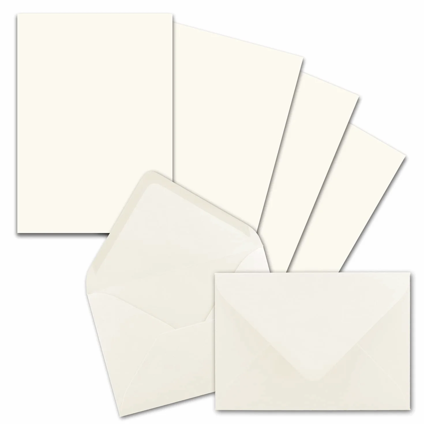 FarbenFroh by Gustav Neuser Set 25 fogli carta da lettere opaca DIN A5 buste C6 incollaggio a umido bianco naturale