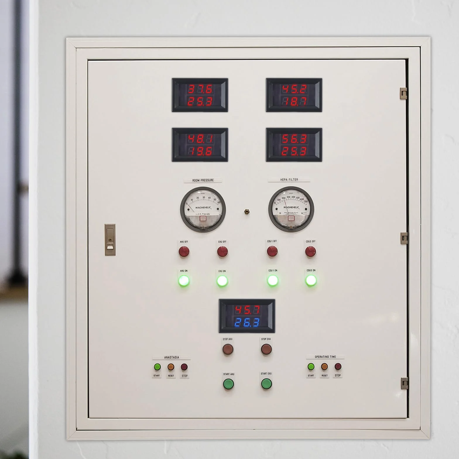 Termometro Digitale con 2 Sonde Impermeabili Doppio Display LED DC 4-28V -55～120℃ Rosso&Blu