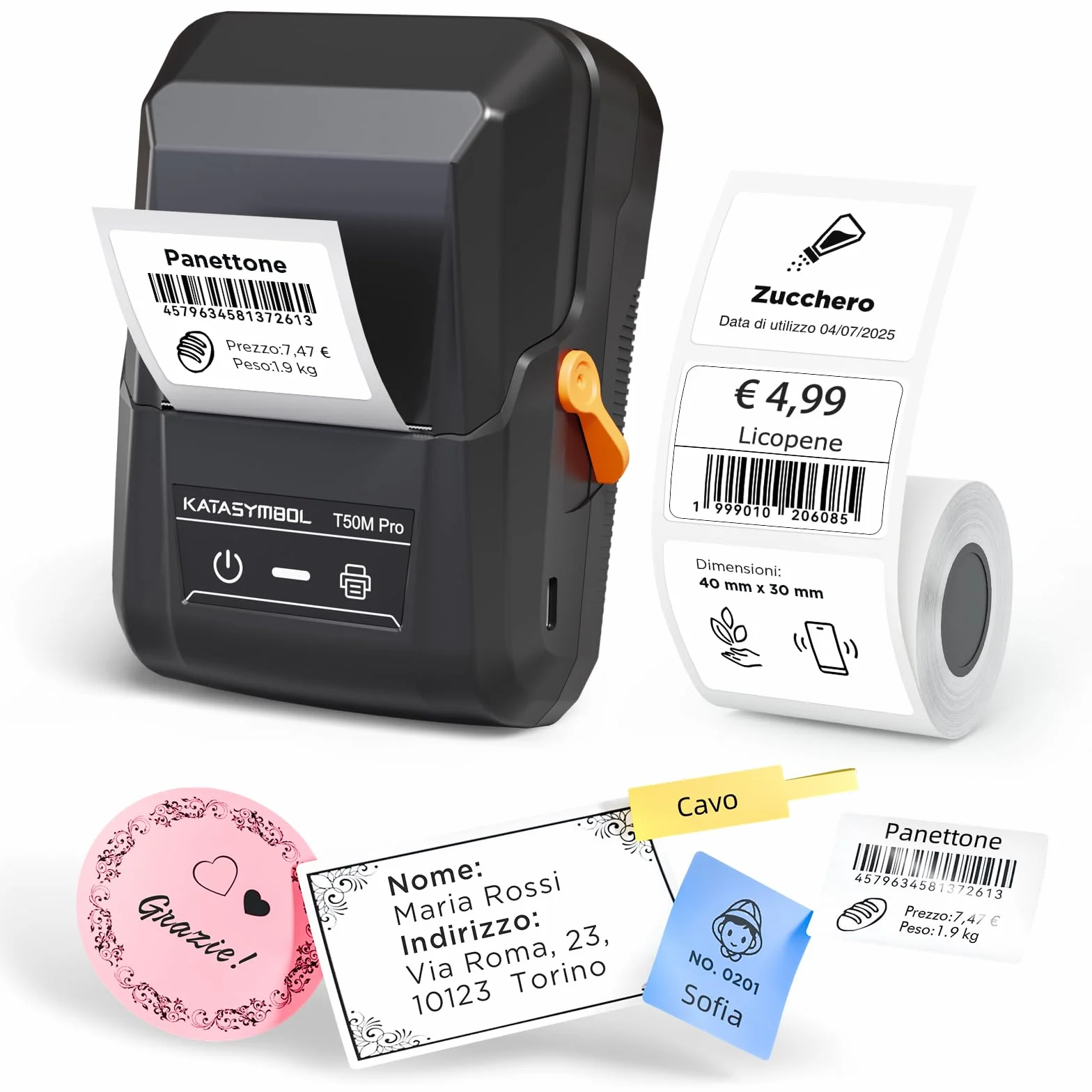 SUPVAN T50M Pro Etichettatrice Bluetooth Nastro 30 Caratteri 700 Icone senza Inchiostro