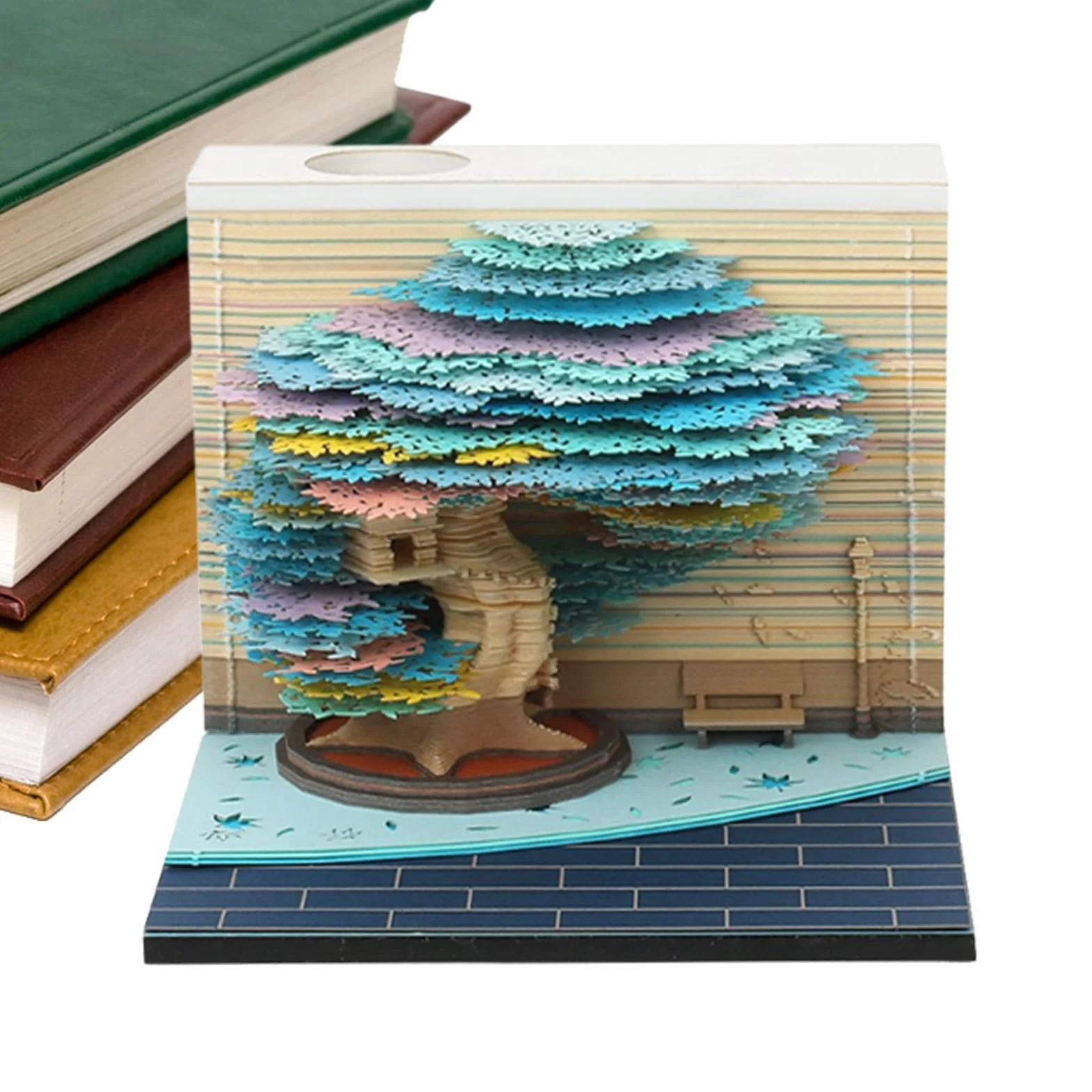 Blocchetto 3D Memo - Calendario 2026 Albero Arte Fogli Strappabili | Scultura Carta Arredo Casa per Famiglia Studente Insegnante Ufficio Scuola Università,Regalo per Insegnanti Ufficio Casa