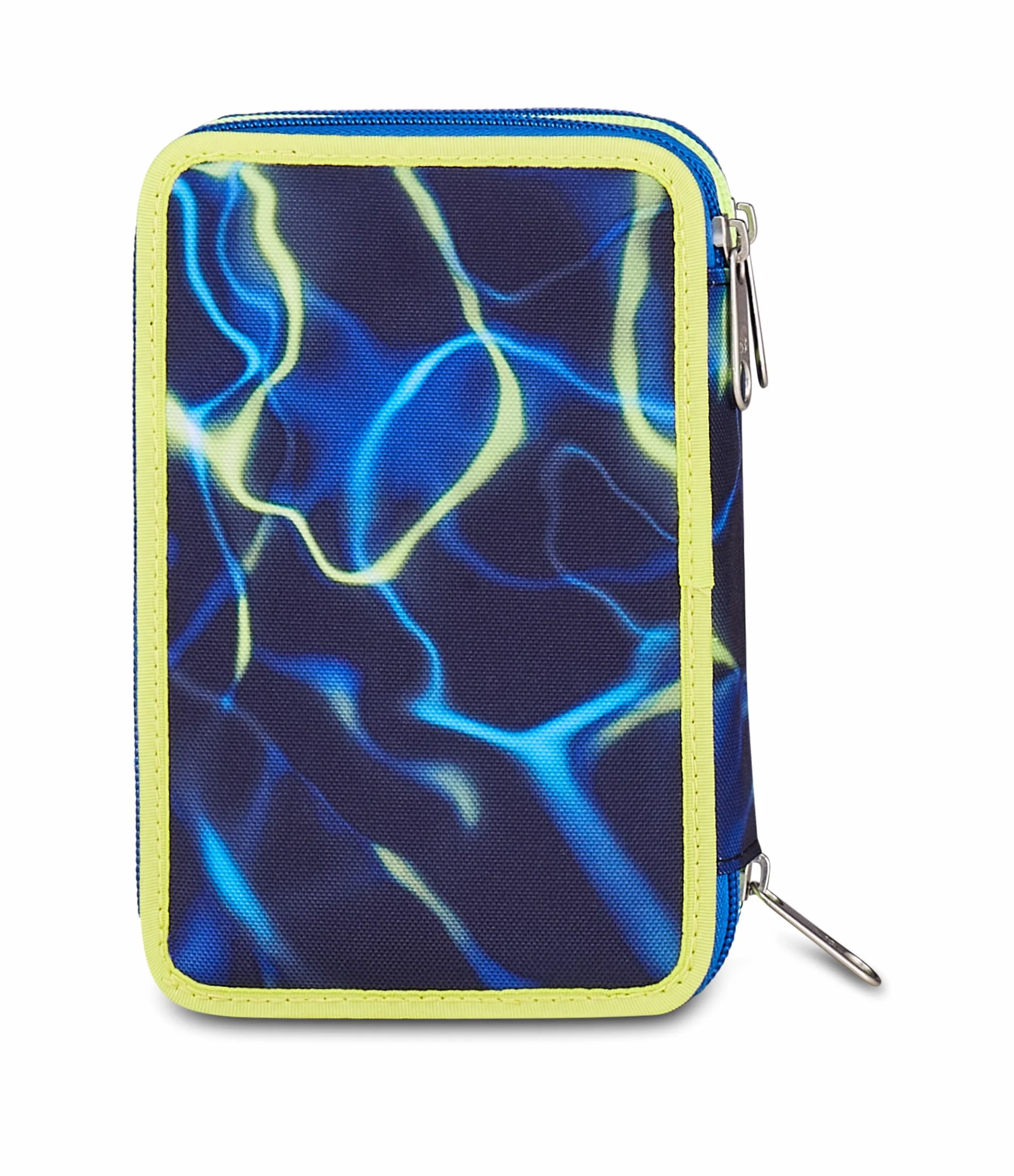 Seven Astuccio Scuola 3 zip ELECTRICVIBE BOY, Blu, Portapenne attrezzato, Triplo scomparto, 45 pezzi, Completo di penne, matite e colori, Accessori Zaino, Scuola elementare, Asilo, Per bambini
