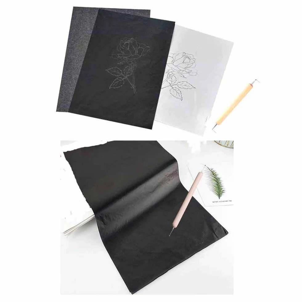 Yesallwas carta per trasferimento in carbonio A4 50 fogli grafite per legno carta tela