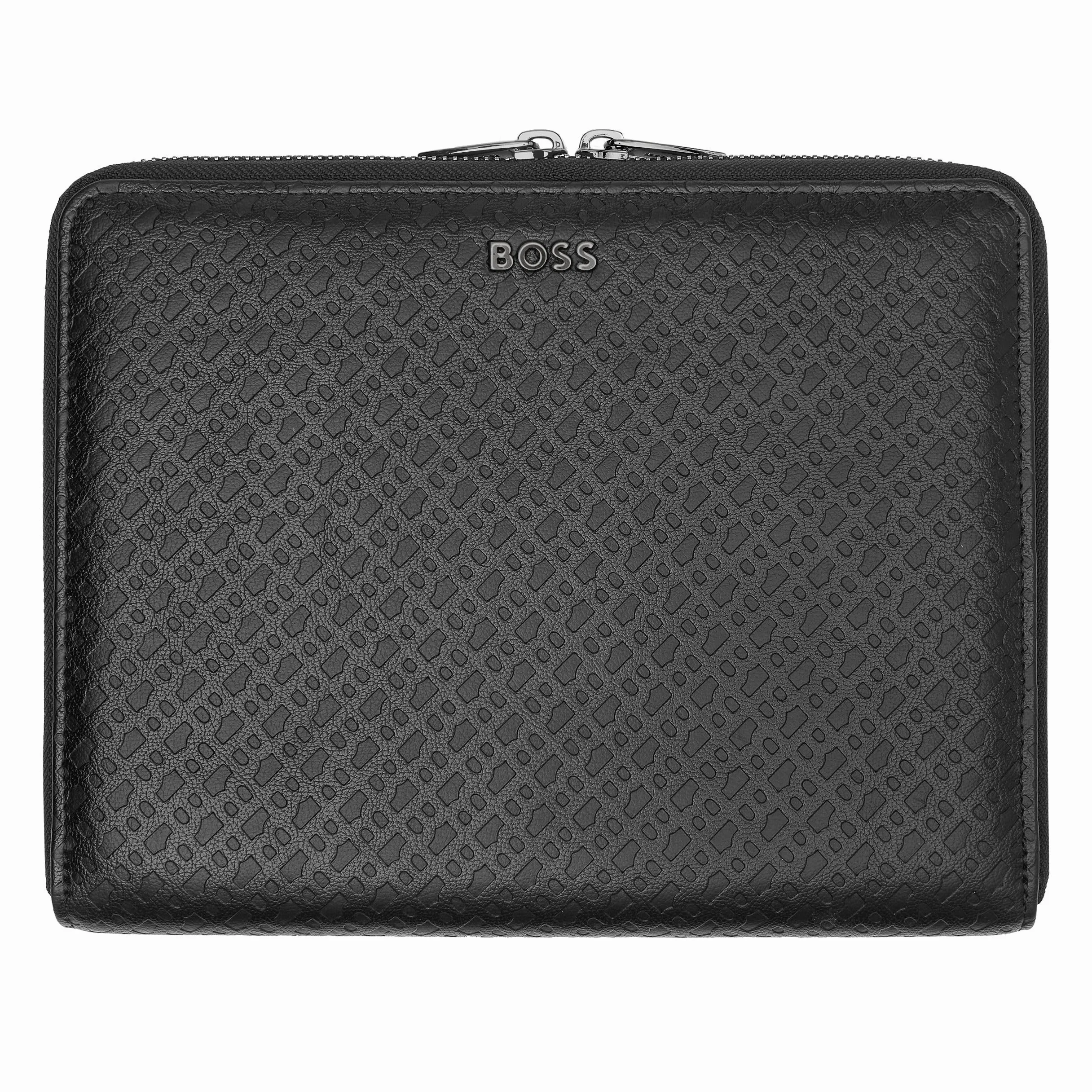 Hugo Boss Cartelletta A5 Pelle Monogram Zip Nero