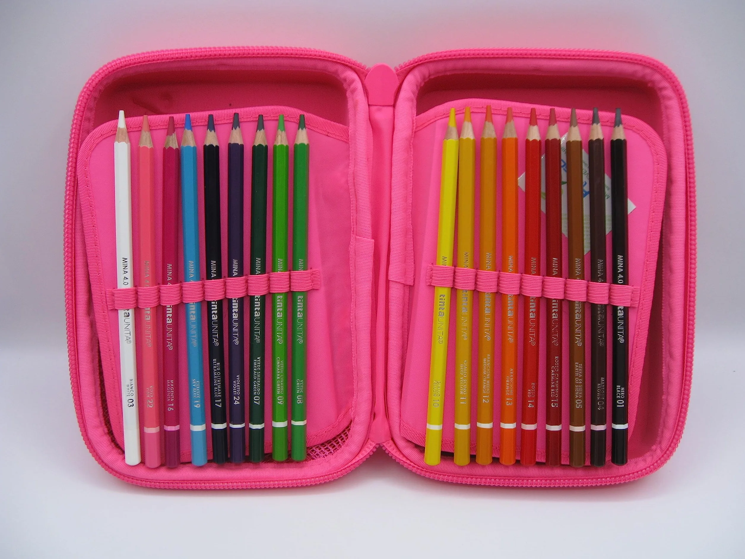 Astuccio Tinta Untia ONE TIME Completo a 3 scomparti 1 zip (Fucsia Fluo)