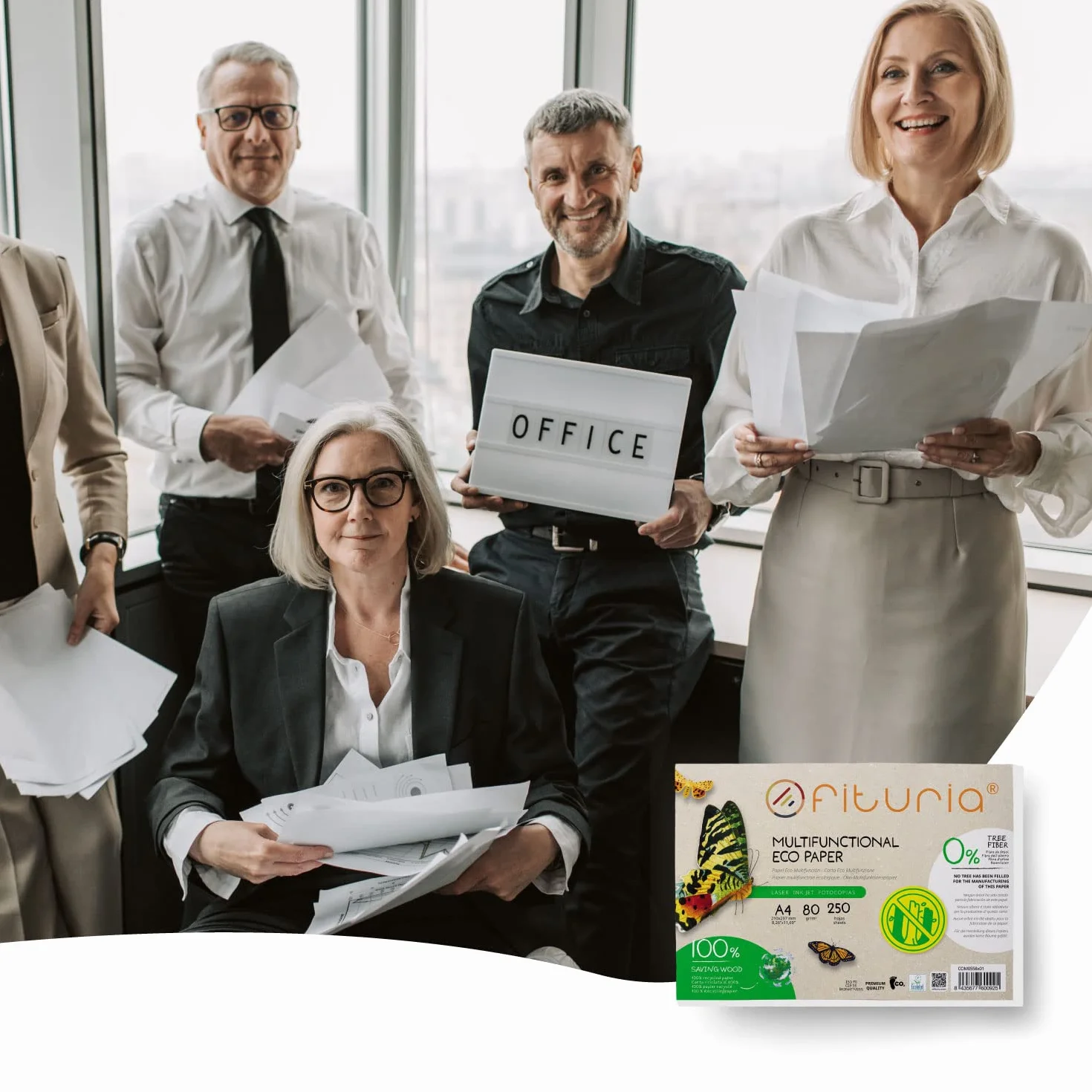 Carta riciclata A4 80 g 250 fogli confezione formato DIN A4 colore naturale per stampanti laser e inkjet Ofituria