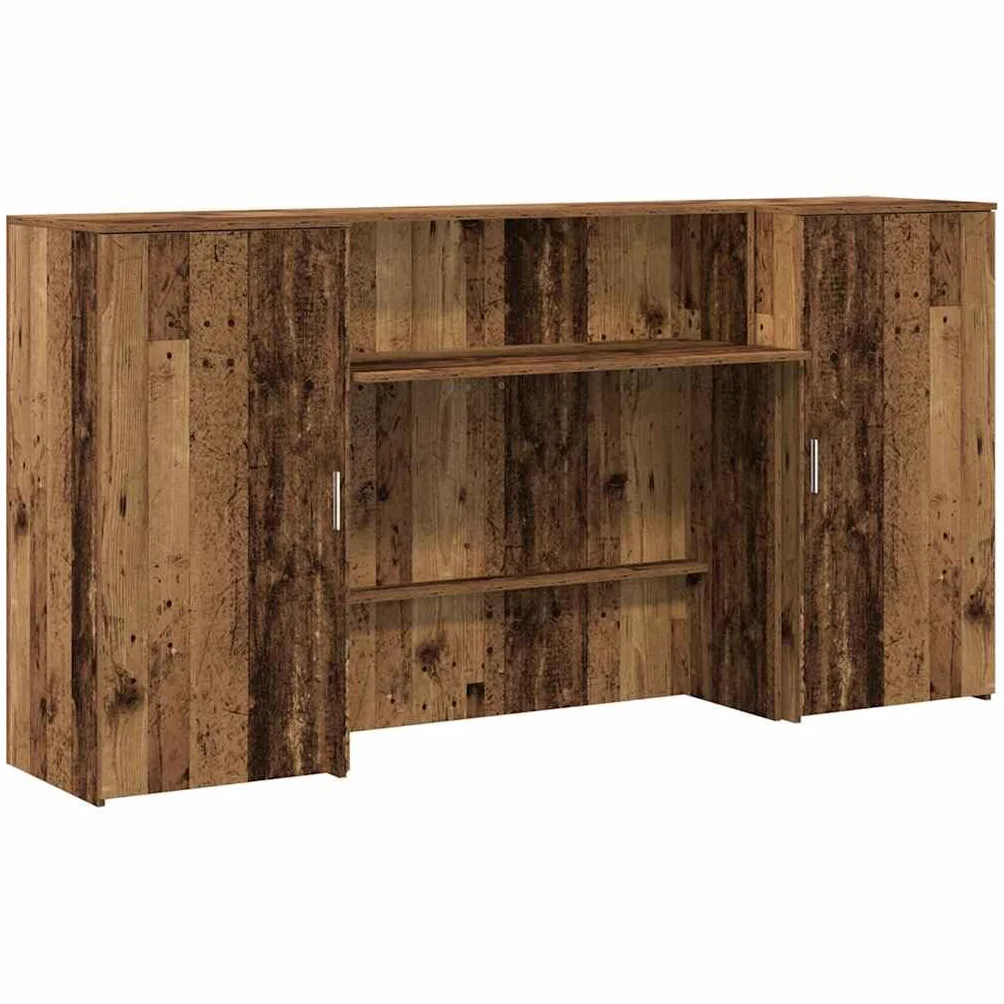 vidaXL Banco Reception Legno Vecchio 200x50x103,5 cm Legno Multistrato, bancone Reception, bancone Reception Salone, bancone Reception Bar, Front Desk