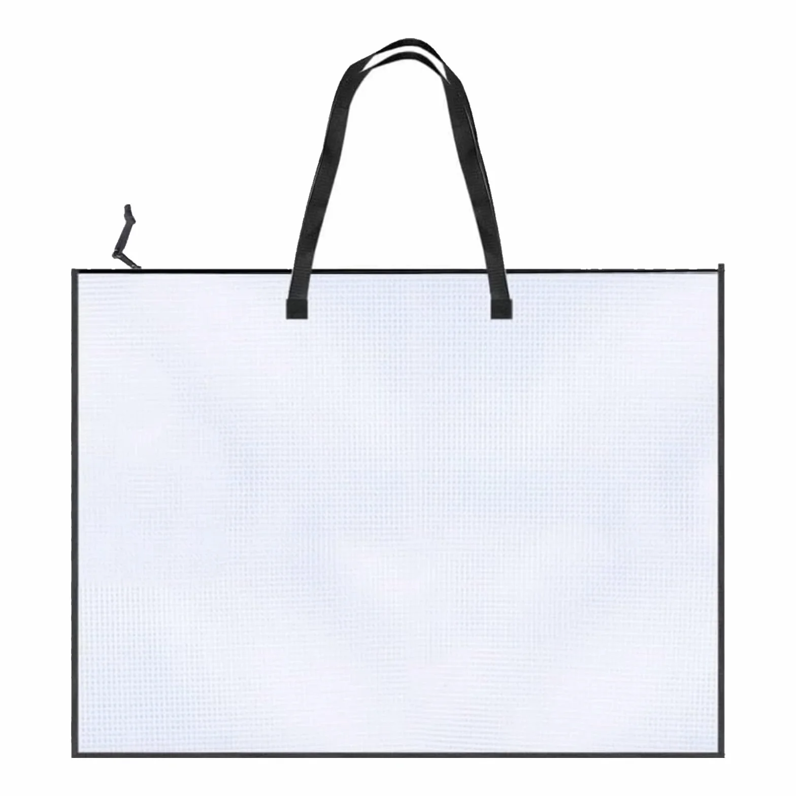 Cartellina formato A2 63x47,1 cm trasparente con griglia manico chiusura lampo borsa trasporto opere d'arte