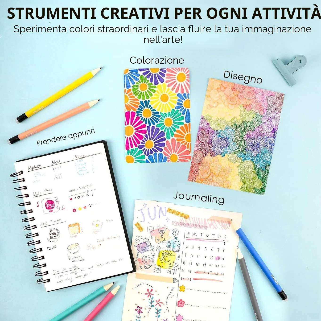 Grabie 36 penne gel cancellabili, 36 colori, punta media 0,7 mm | Cancellazione pulita, scrittura fluida e asciugatura rapida, per disegno, diario, agenda, scuola, ufficio e ospedale