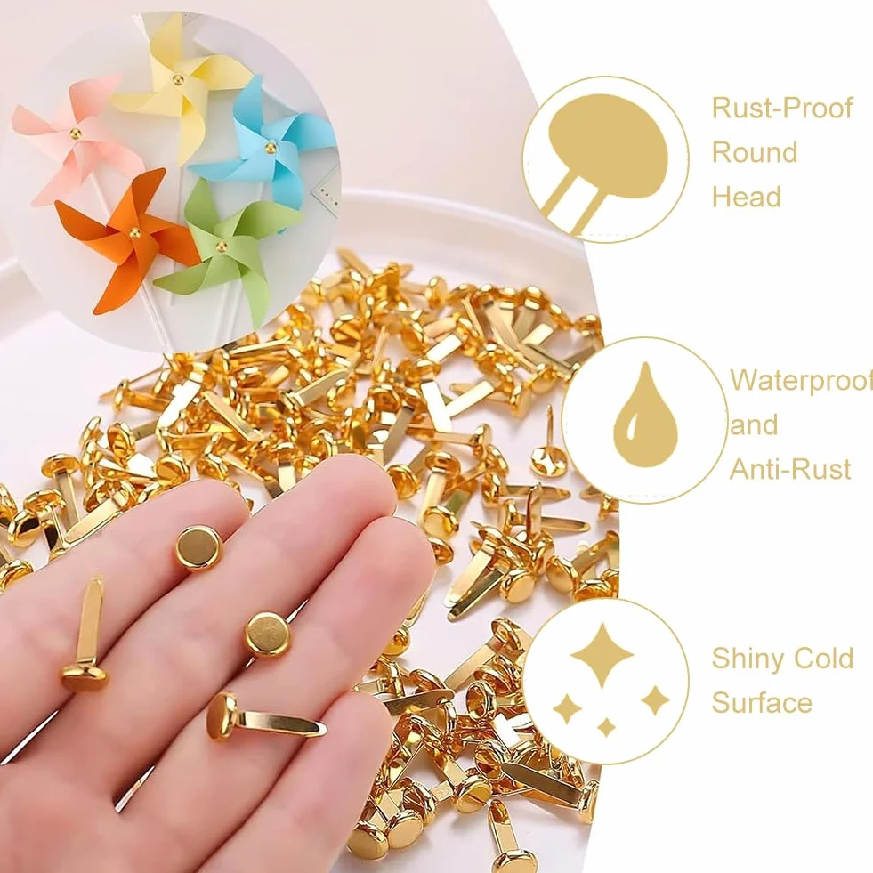 Fermacampioni Piccoli Argento 100 Pezzi Scrapbooking Brads Carta Stampa