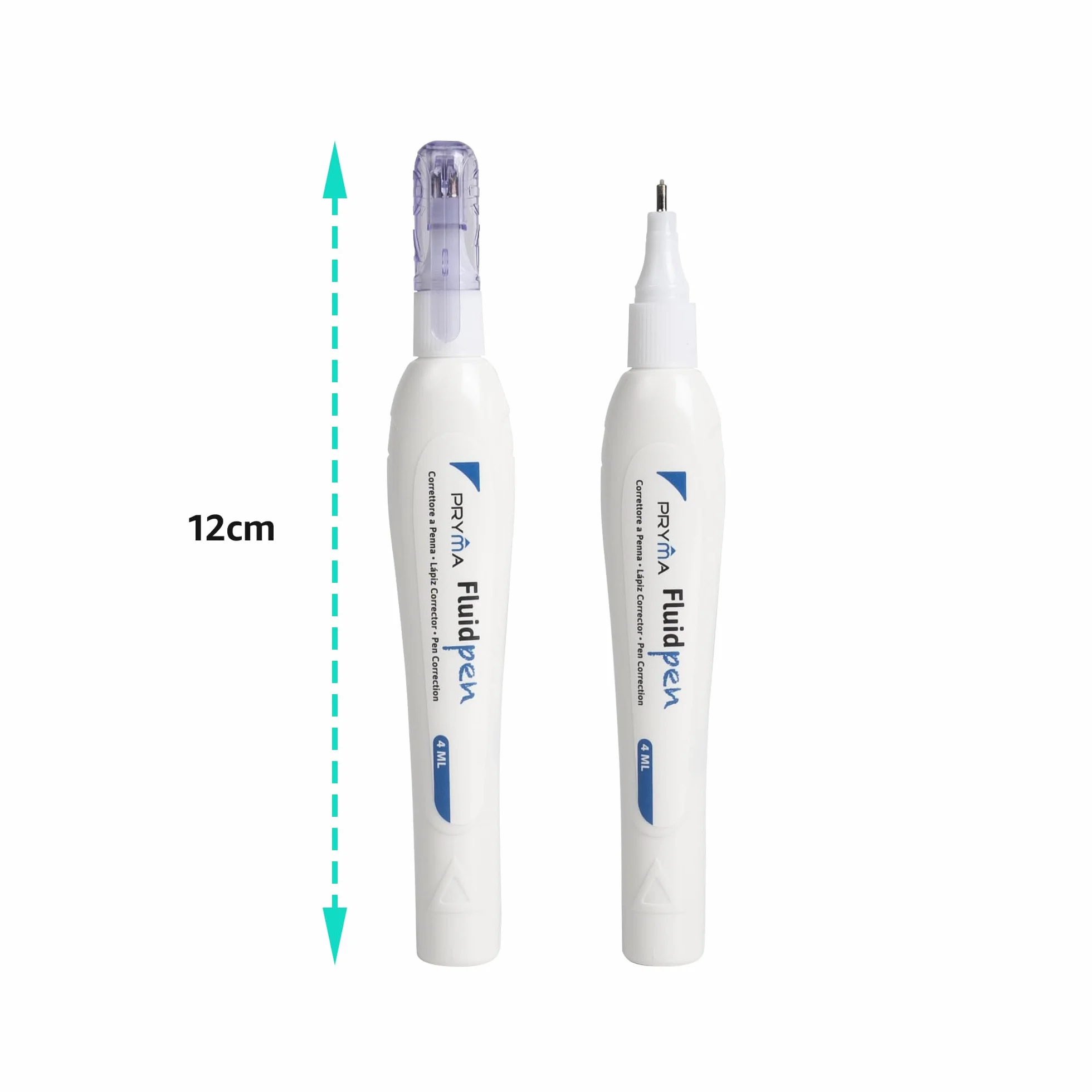 Pryma Correttore a Penna 4 ml Punta 2,2 mm Set 4 Pezzi Bianchetto Asciugatura Rapida