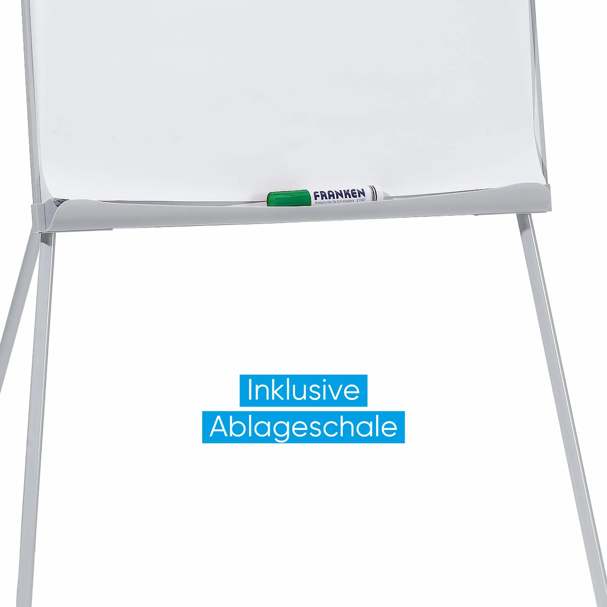 Franken - Lavagna Flipchart U-Act Modello standard, 95 x 70, 70 x 100 cm, grigio.