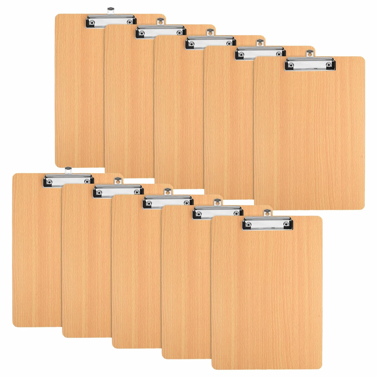 10 Pezzi Portablocco di Legno, Cartellina Rigida con Pinza, Clipboard Menu Board, Appunti Porta-Pad Lavagna da Scrittura, Cartella Portablocco per Scuola Ufficio Cucina Ristoranti (A4)
