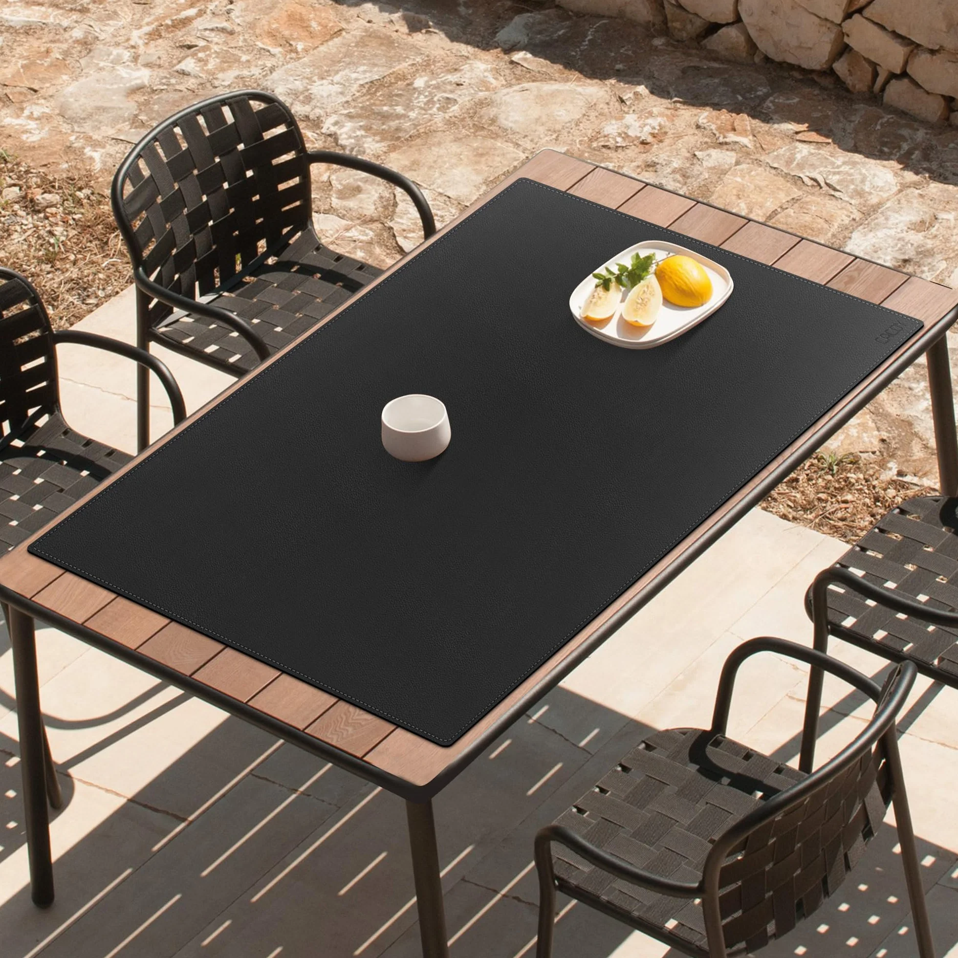 Cacoy Tappetino per Scrivania in Pelle PU 1200x800 mm Impermeabile, Grande Tappetino da Tavolo per Ufficio e Casa (Nero)