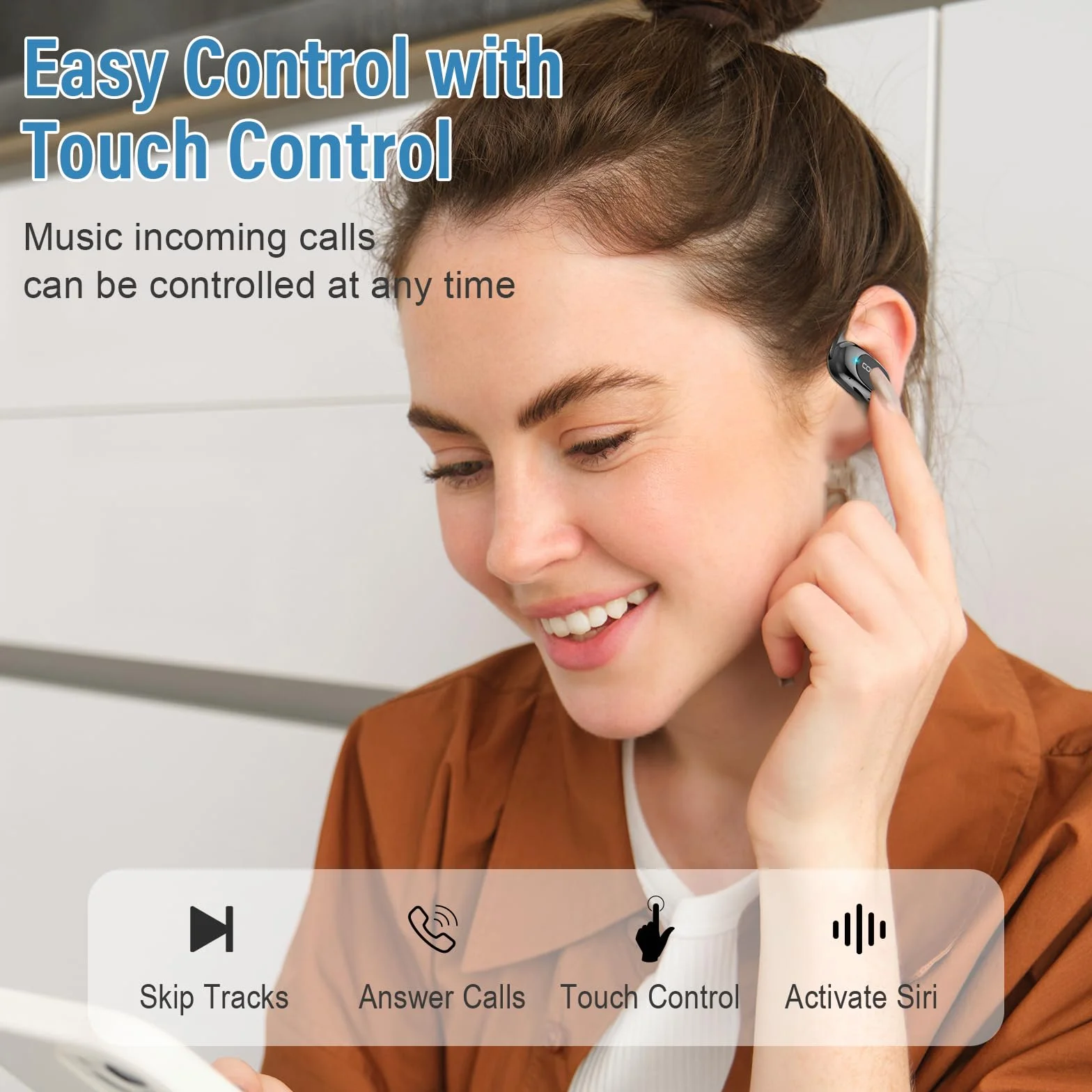 AI Cuffie Traduzione, Bluetooth 5.4 Auricolari traduttori in Tempo reale con 164 Lingue, 58 Ore Open-Ear Cuffie Traduttore Simultaneo Vocale con 7 Modalità per Viaggi, Studio, Affari, Nero