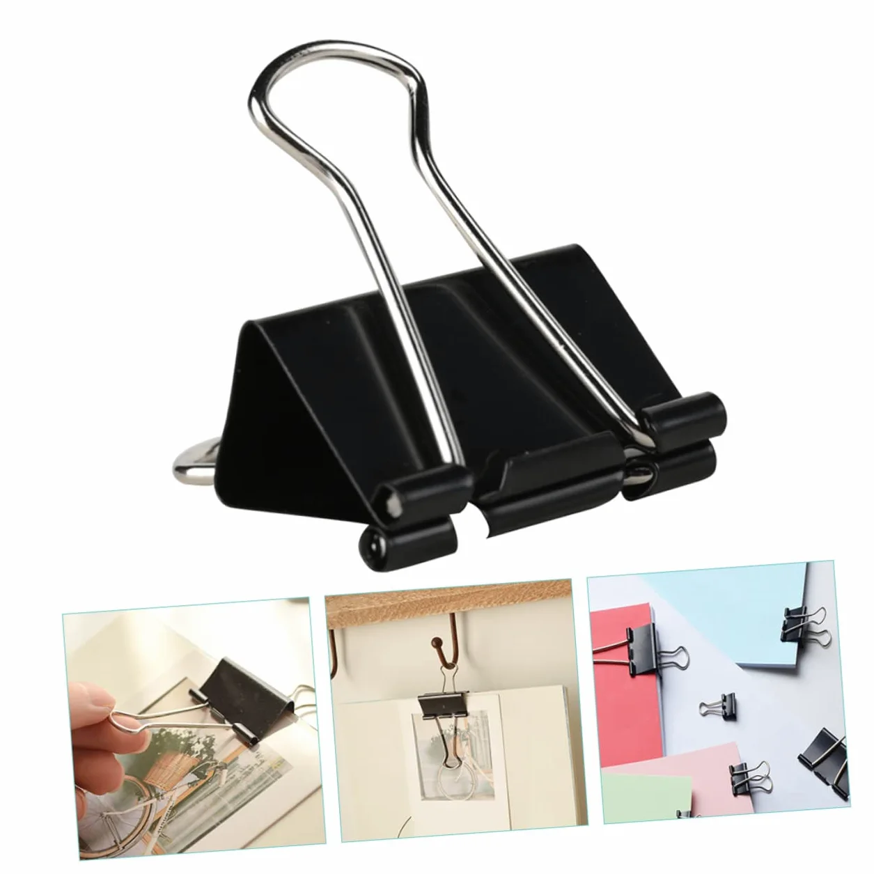Fermagli Ufficio Binder Clips Neri 36pezzi in Ferro per Fogli | Raccoglitori Documenti Ufficio, Oggetti Scuola e Cartoleria Scuola, Clip Lenzuola, Festa Scuola Decor