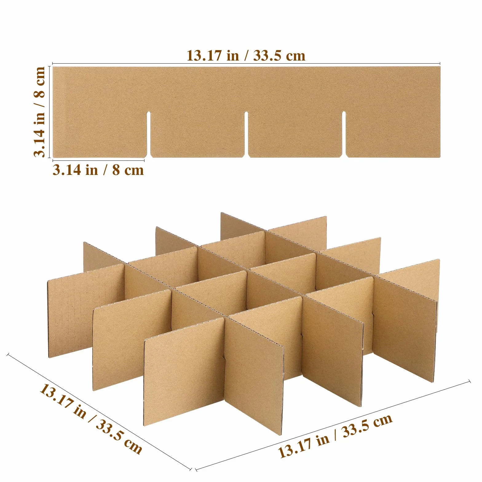 Kichvoe Divisori in Carta per Scatole da Trasporto 82x82x80mm, Riutilizzabili per Imballaggi
