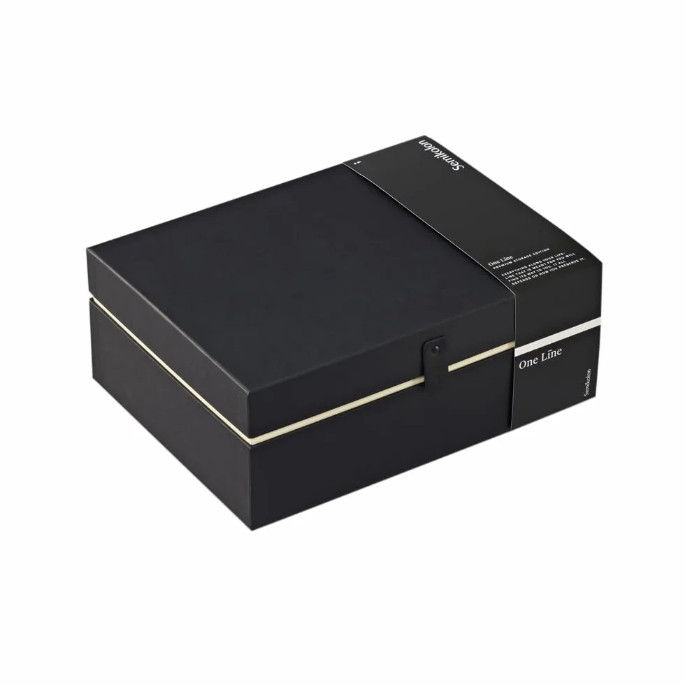 Semikolon 373050 Scatola portaoggetti Premium One Line Edition - Scatola regalo grande 31 x 23 x 12 cm - Nero