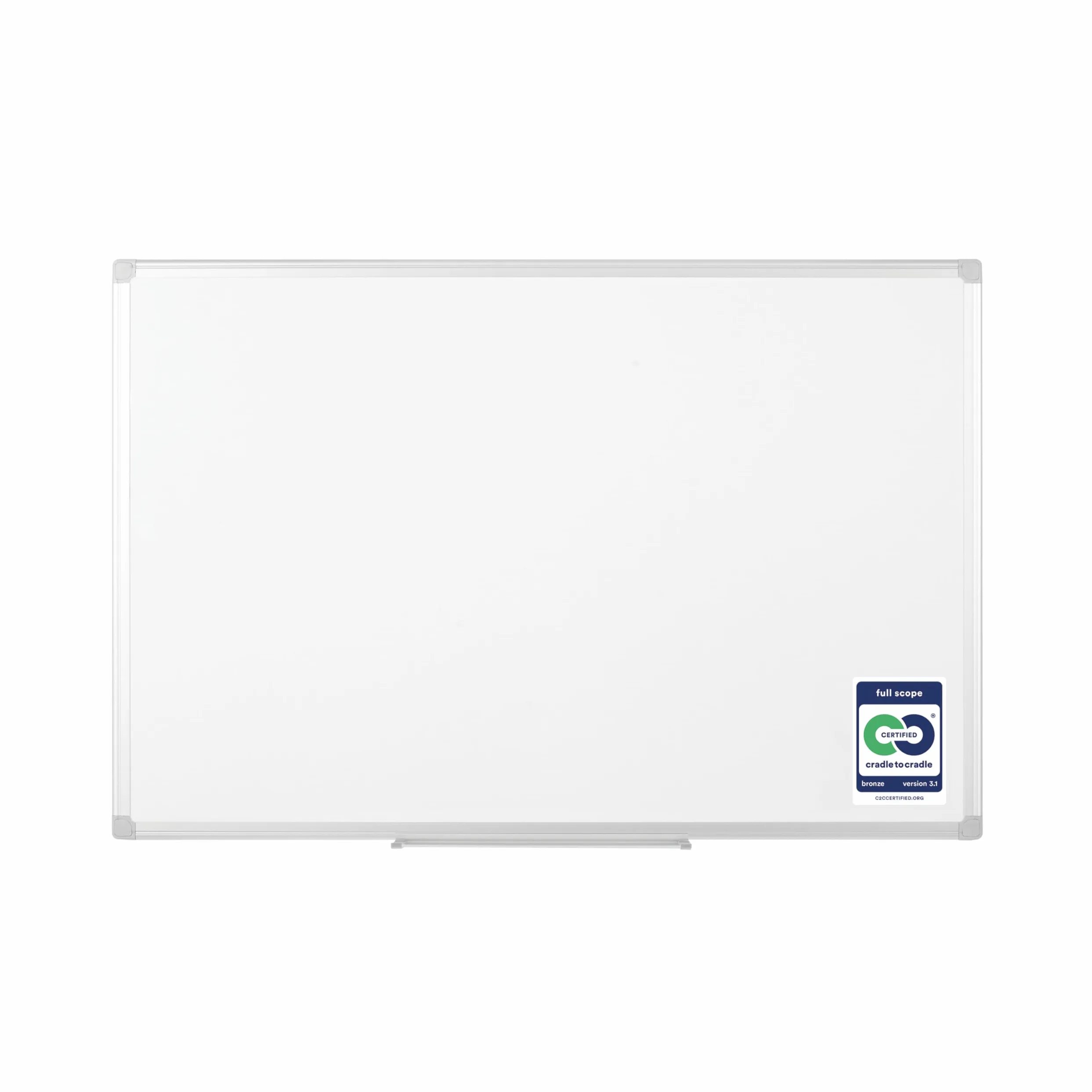 Bi-Office Lavagna Bianca Earth, Lavagna Ecologica Magnetica, Superficie In Acciaio Smaltato, Magnetica ed Cancellabile a Secco Con Cornice In Alluminio, 90 x 60 cm