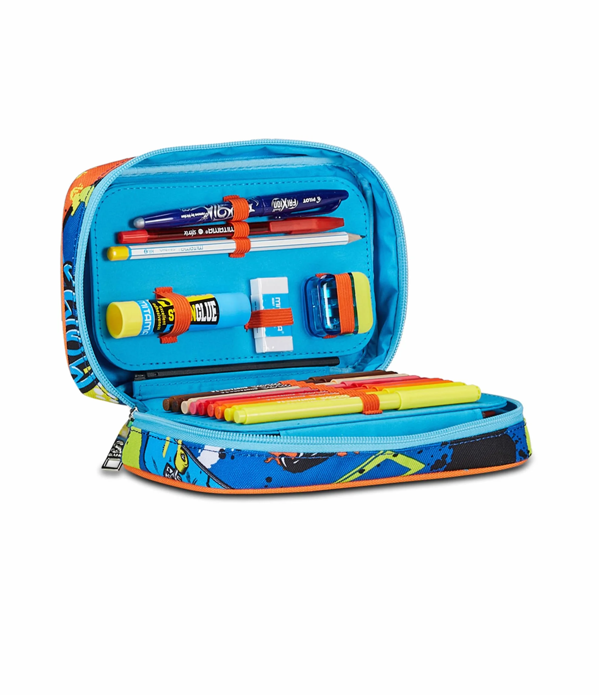 SJ GANG STYLE JAM GANG Astuccio Scuola Speed Case, Blu, Portapenne Mono Scomparto Con Plance Amovibili e Penne, Matite, Colori, Accessori Zaino, Elementari, Medie, Bambino