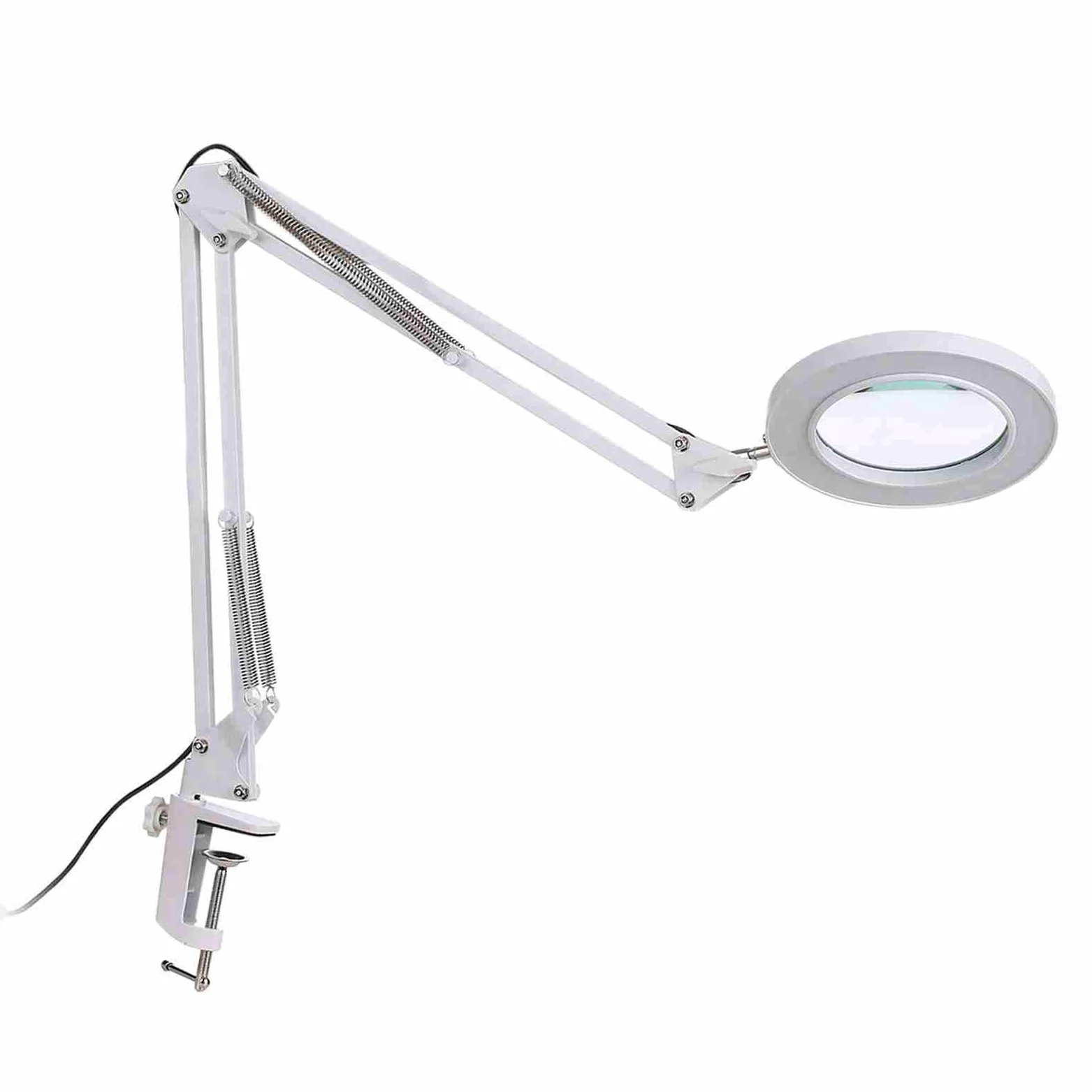 Lente d'ingrandimento 8X, lampada da scrivania a LED, lente d'ingrandimento illuminata USB con luce e morsetto regolabile, 3 modalità colore, luminosità regolabile per lettura per anziani