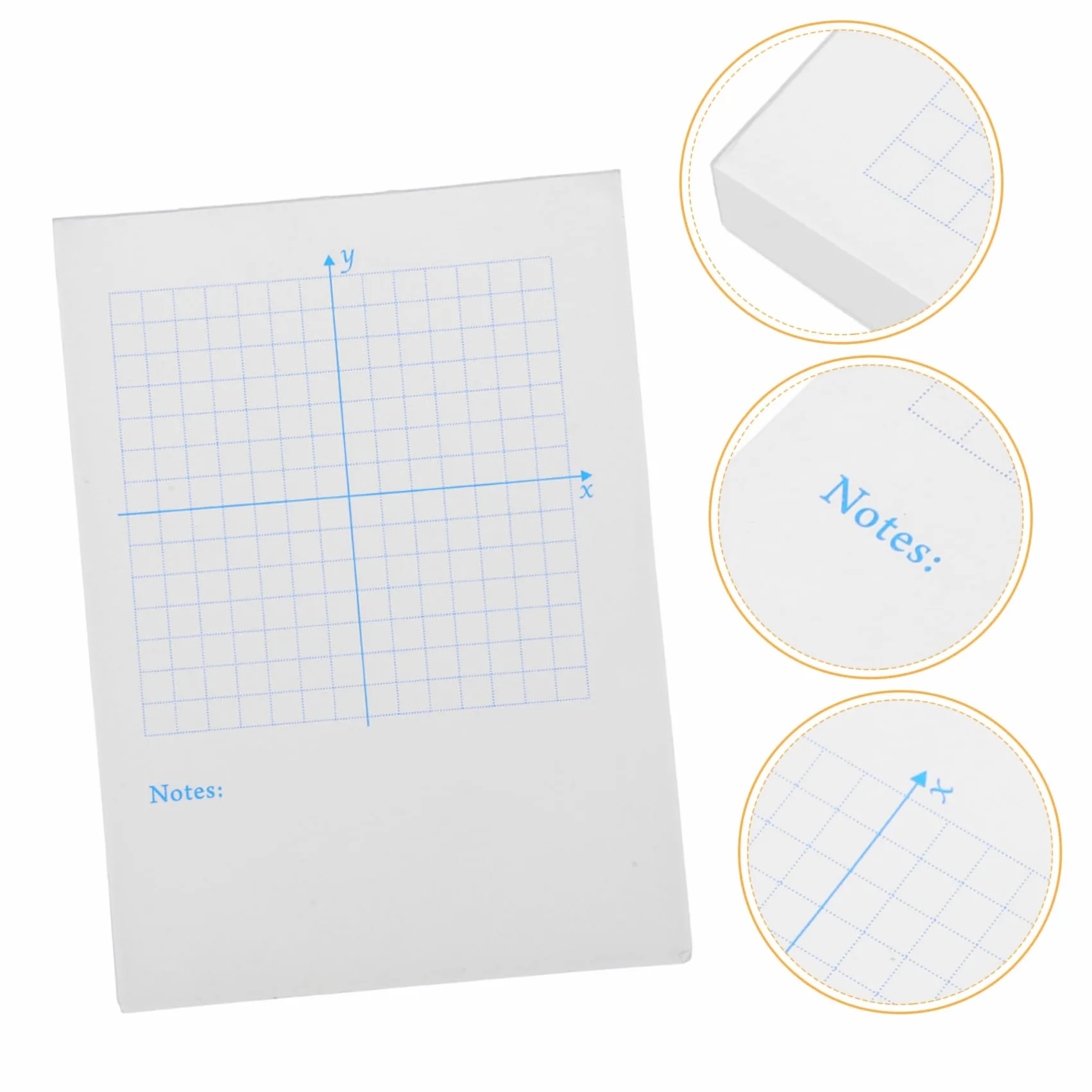 Operitacx 4 Pezzi 2 Quaderno degli assi coordinati blocco di carta a griglia foglio da disegno di matematica carta grafica fornitura di matematica fornitura di disegno bianca