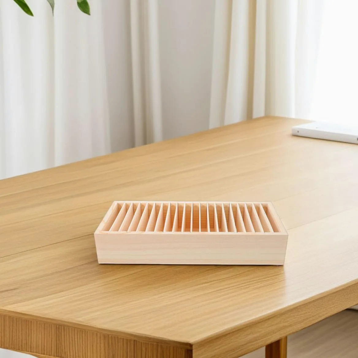 Yardwe Portabiglietti da Visita in Legno 2 Pezzi Struttura Staccabile e Design Multi-scomparto per Organizzare e Conservare Carte da Visita, per Ufficio e Casa