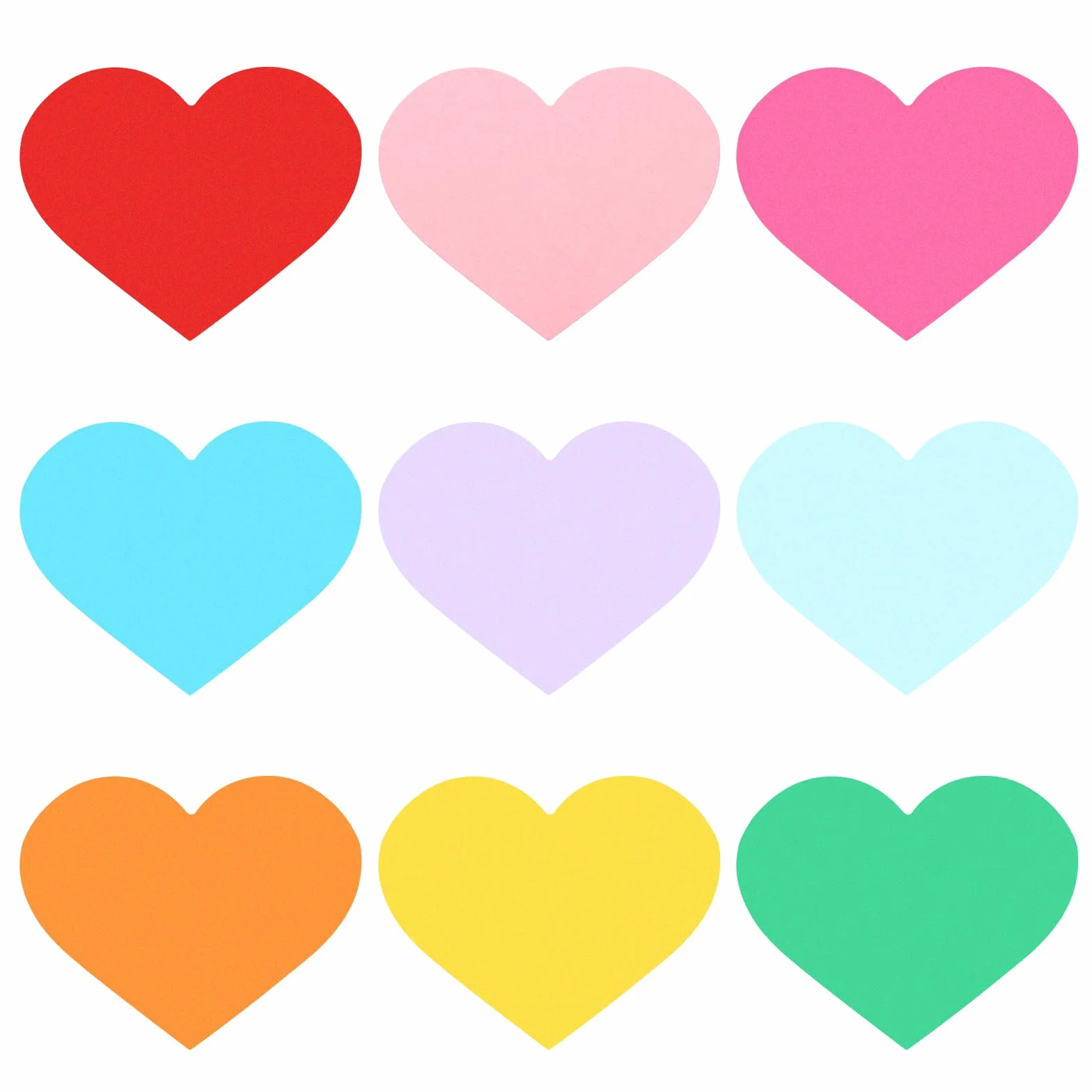 PATIKIL Carta Ritagliata per Lavagne, 54pz Ritagli Carta a Forma di Cuore per Bacheche Decorazioni Multicolore