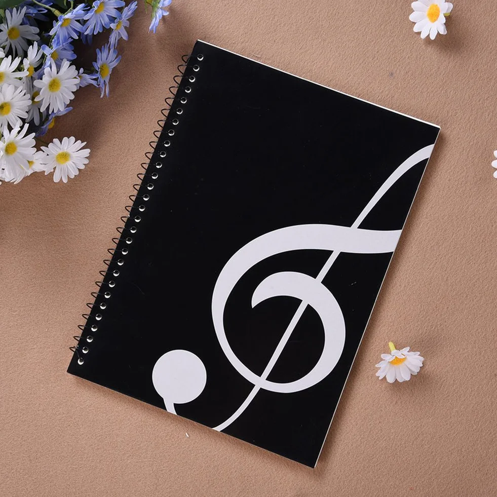 Spartiti musicali vuoti 50 pagine spartiti musicali spartiti a spirale Notebook per la scrittura di musica, per pianoforte Note Book accessori (Quaderno con chiave di violino)