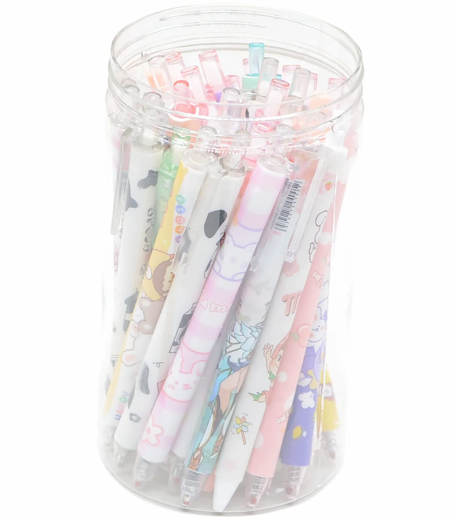 30 penne a punta fine con portapenne, 0,5 mm, 30 diversi stili casuali, inchiostro nero, gel kawaii, per ufficio, studio, regalo e articoli per la casa (30)