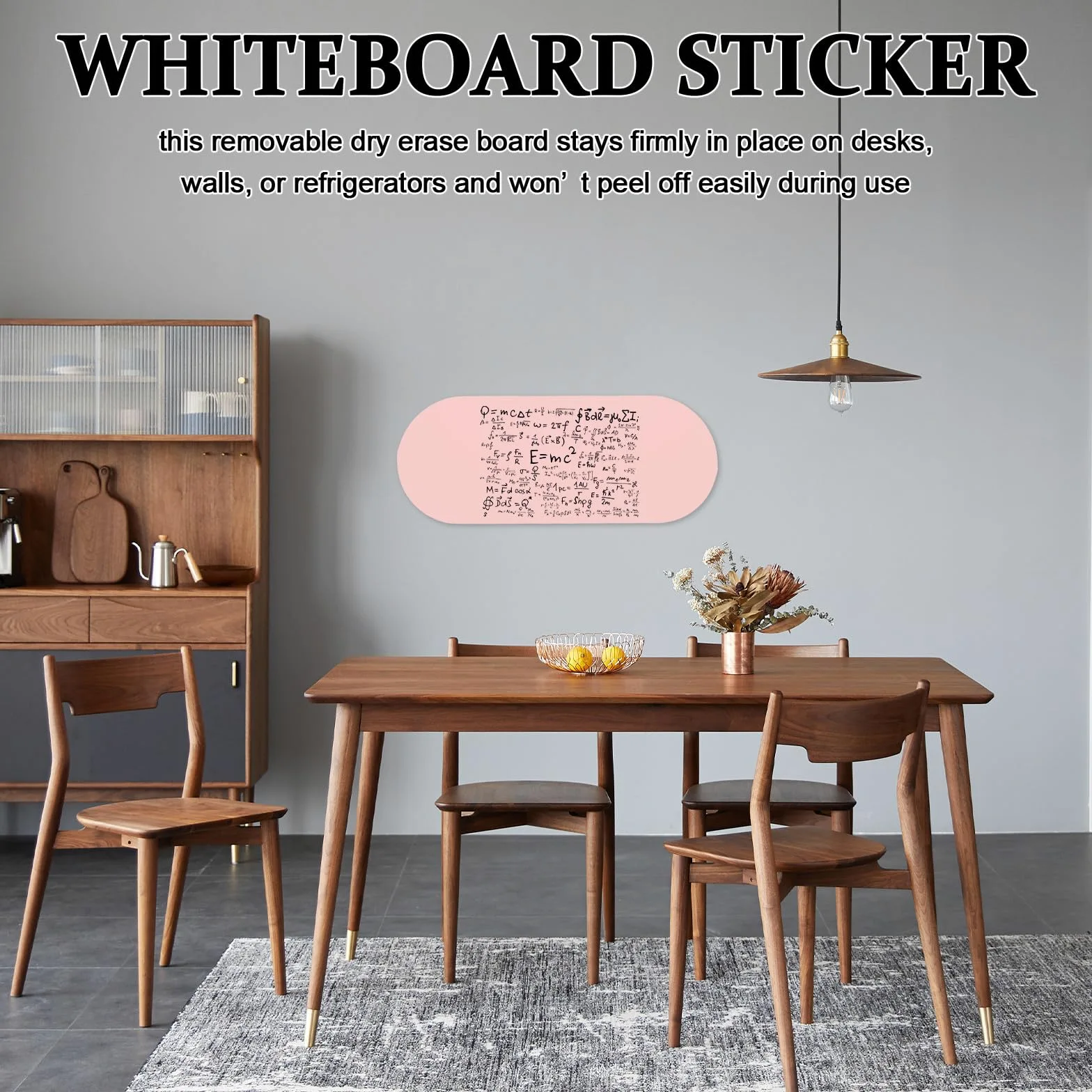 Lavagna Adesiva Ovale Rosa Cancellabile e Rimovibile da Muro | Schiuma Ferro Colla, Foglio Memo per Casa, Design Creativo Decorativo, Adesivo Forte