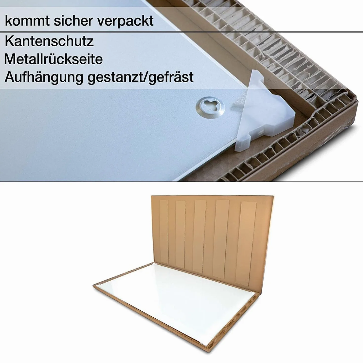Floordirekt Lavagna Magnetica in Vetro, Lavagna Magnetica e scrivibile, con 3 Calamite, con Certificazione TÜV, per Cucina e Ufficio (Bianco, 60 x 90 cm)