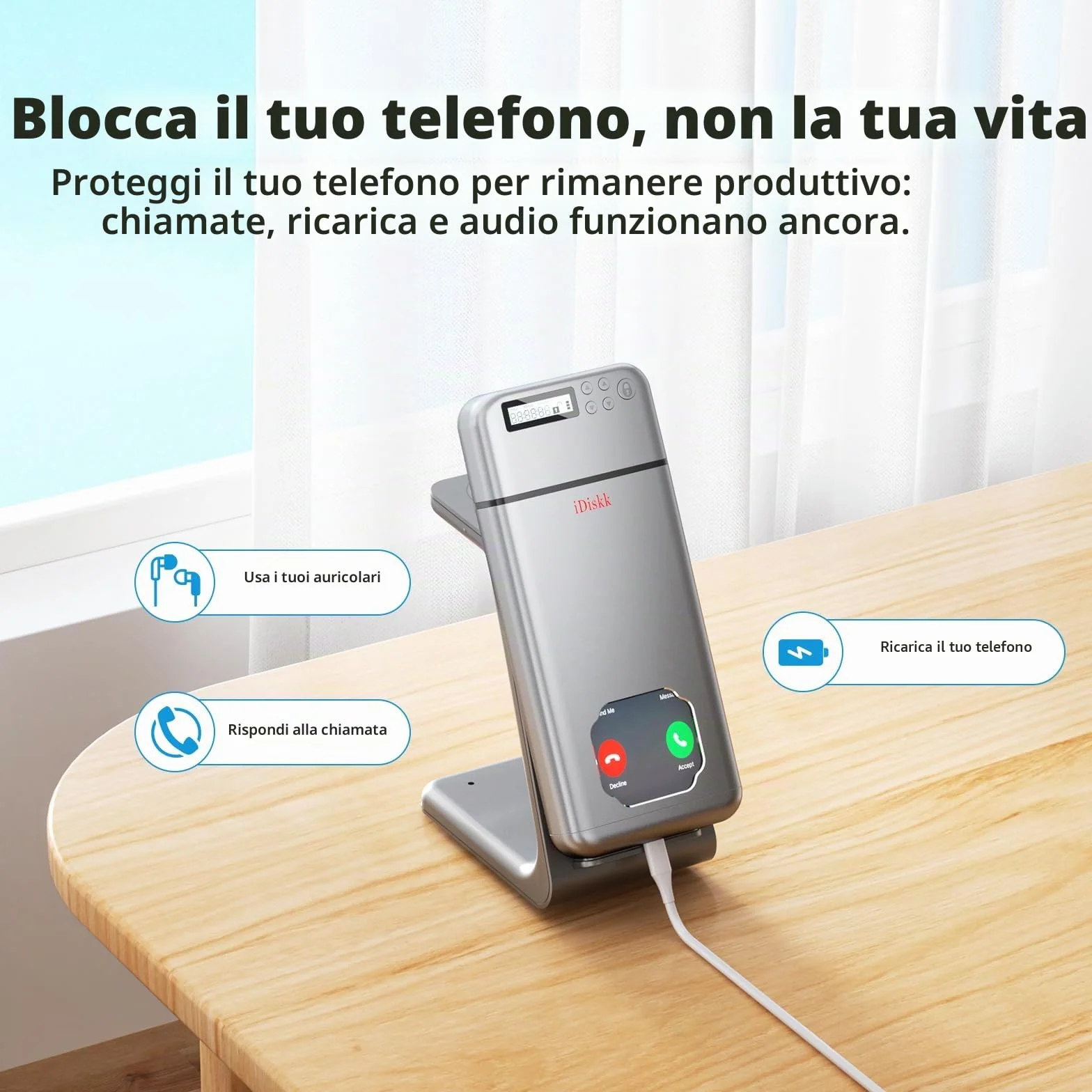 iDiskk Scatola di metallo con serratura per telefono con timer, per bambini, studenti e adulti, autocontrollo, portatile, per smartphone Samsung/Google/iPhone