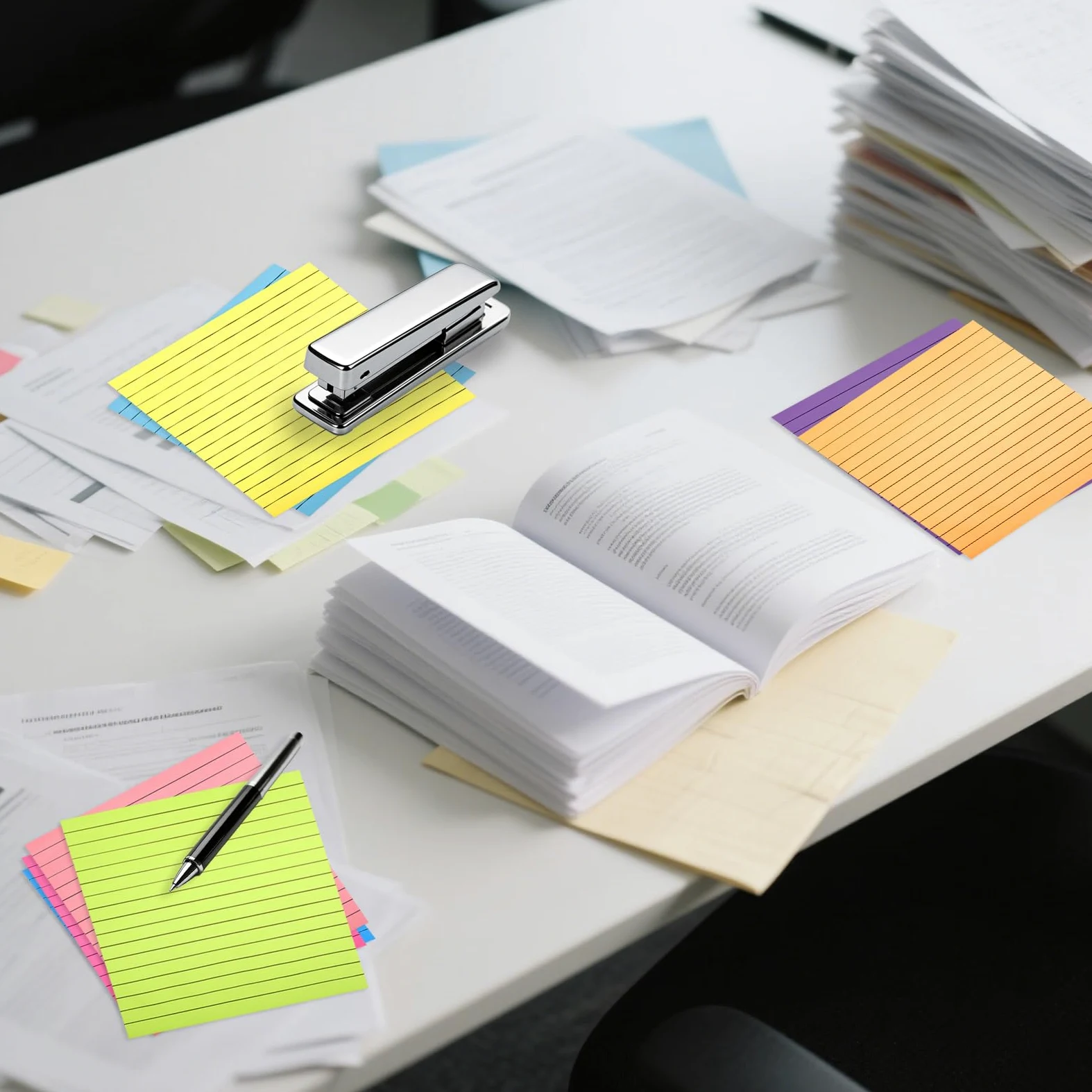 16 blocchetti di foglietti adesivi grandi con righe, 28,9 x 28,9 cm, formato grande, formato grande, per appunti e pareti, 25 fogli/blocco (8 colori)
