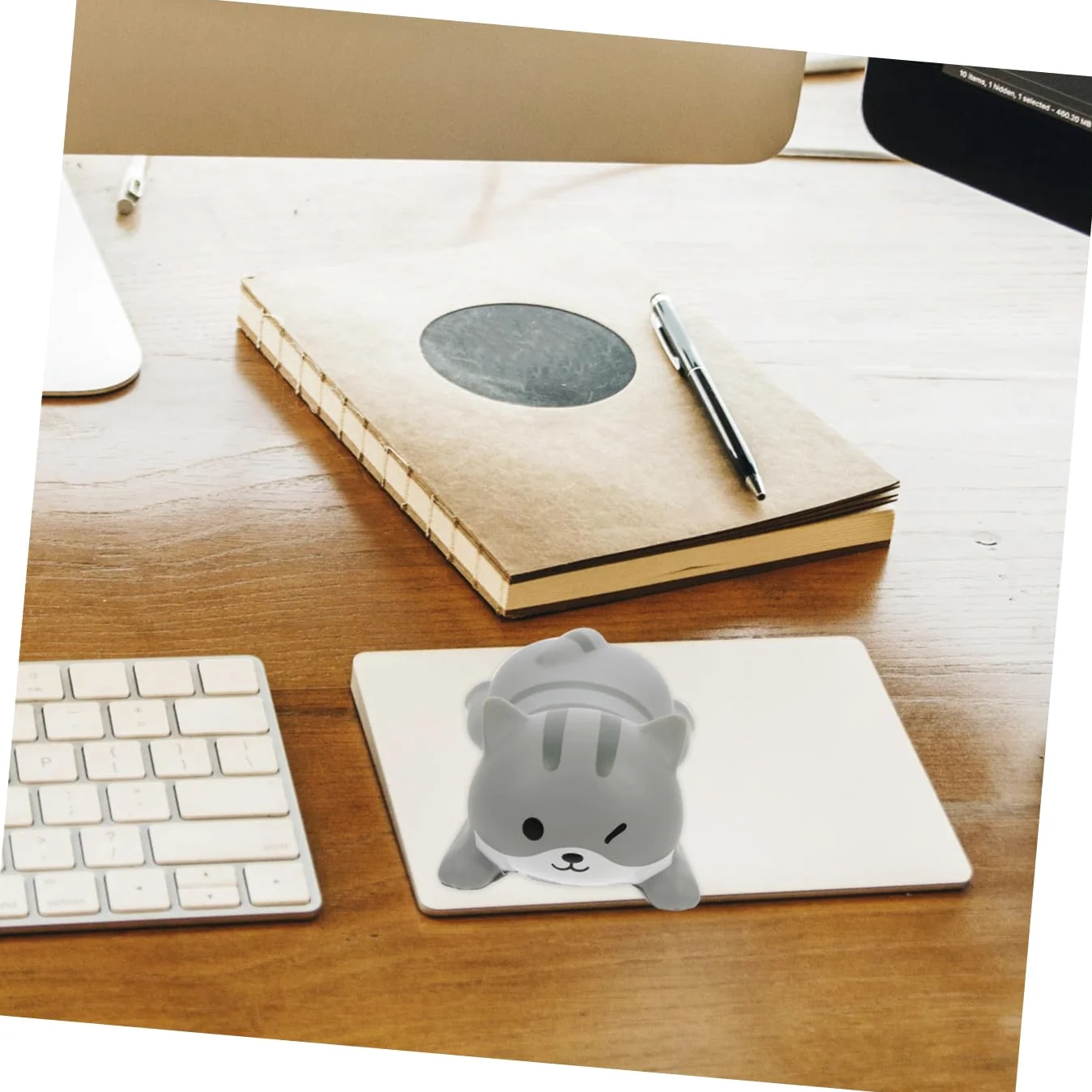 HOMSFOU 4 Pezzi Tappetino Per Mouse Da Polso Cuscino Da Polso Per Animali Carino Poggiapolsi in Memory Foam Carpale Mouse Poggiapolsi Riposo Cartone Animato Supporto Grey