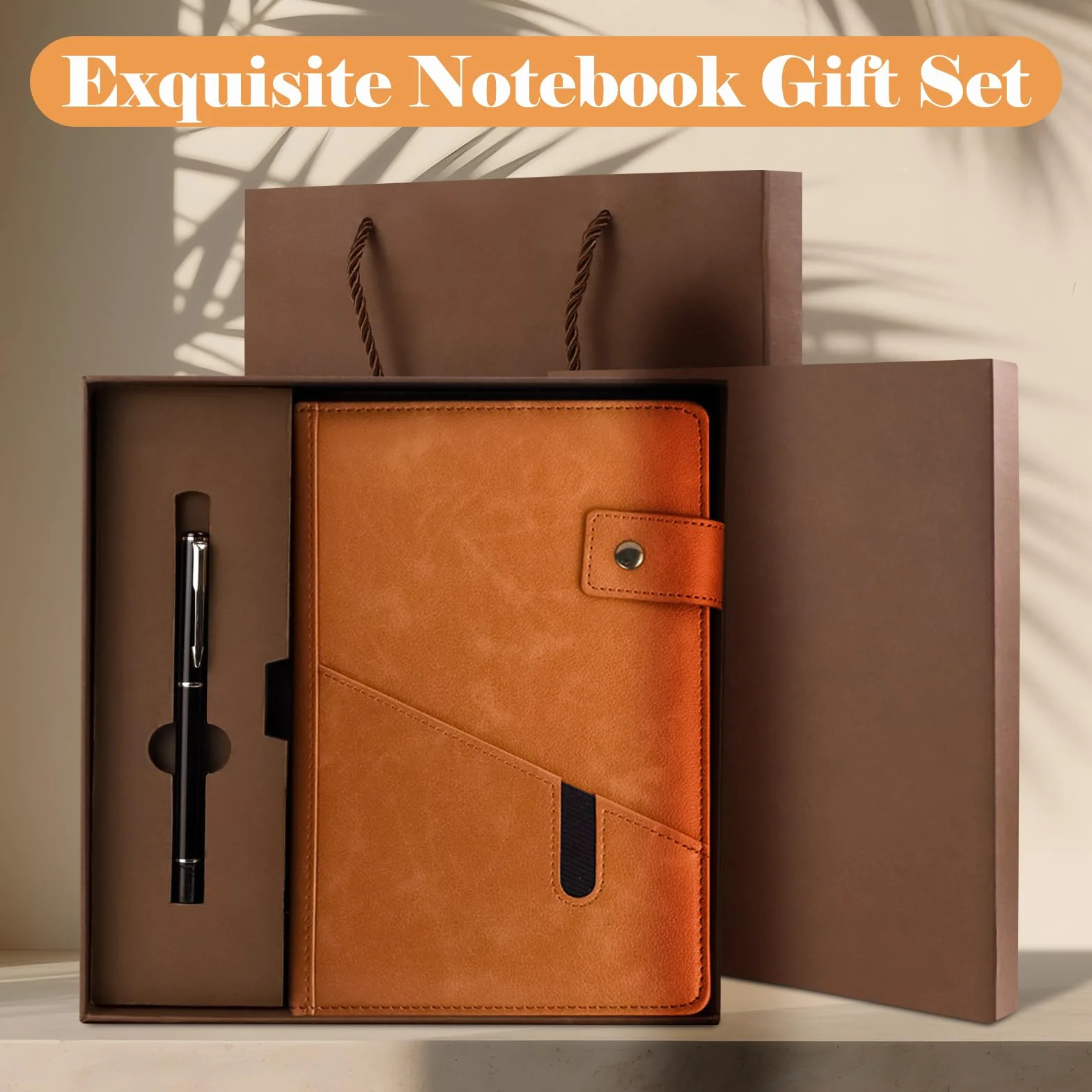 Diario In Pelle Set Regalo, Diario Vintage A5 Con Penna Scatola Regalo Borsa Regalo, Taccuino Personalizzato Classico Quotidiano D'affari, Diari Di Viaggio per Donne Uomini Regalo Di Natale
