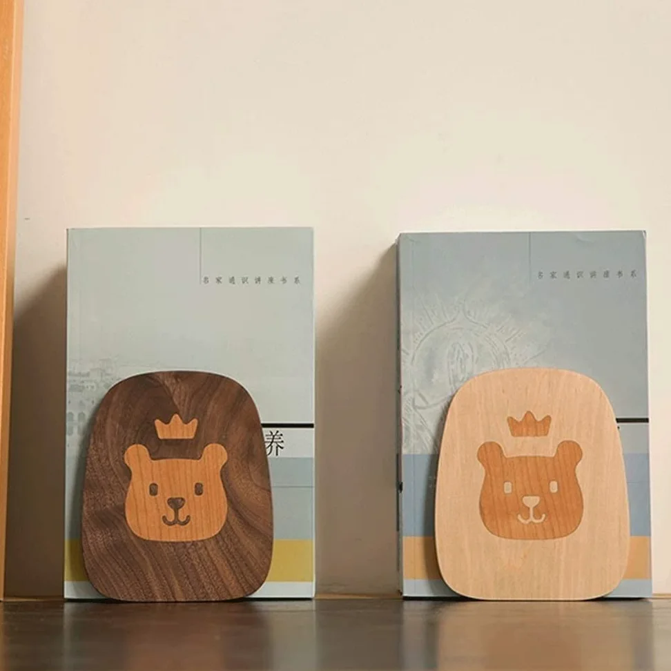 Reggi Libri, Fermalibri Fermalibri In Legno Per Scaffali, Antiscivolo Per Decorativo Per Cucina Domestica Ufficio Casa Scrivania(A)