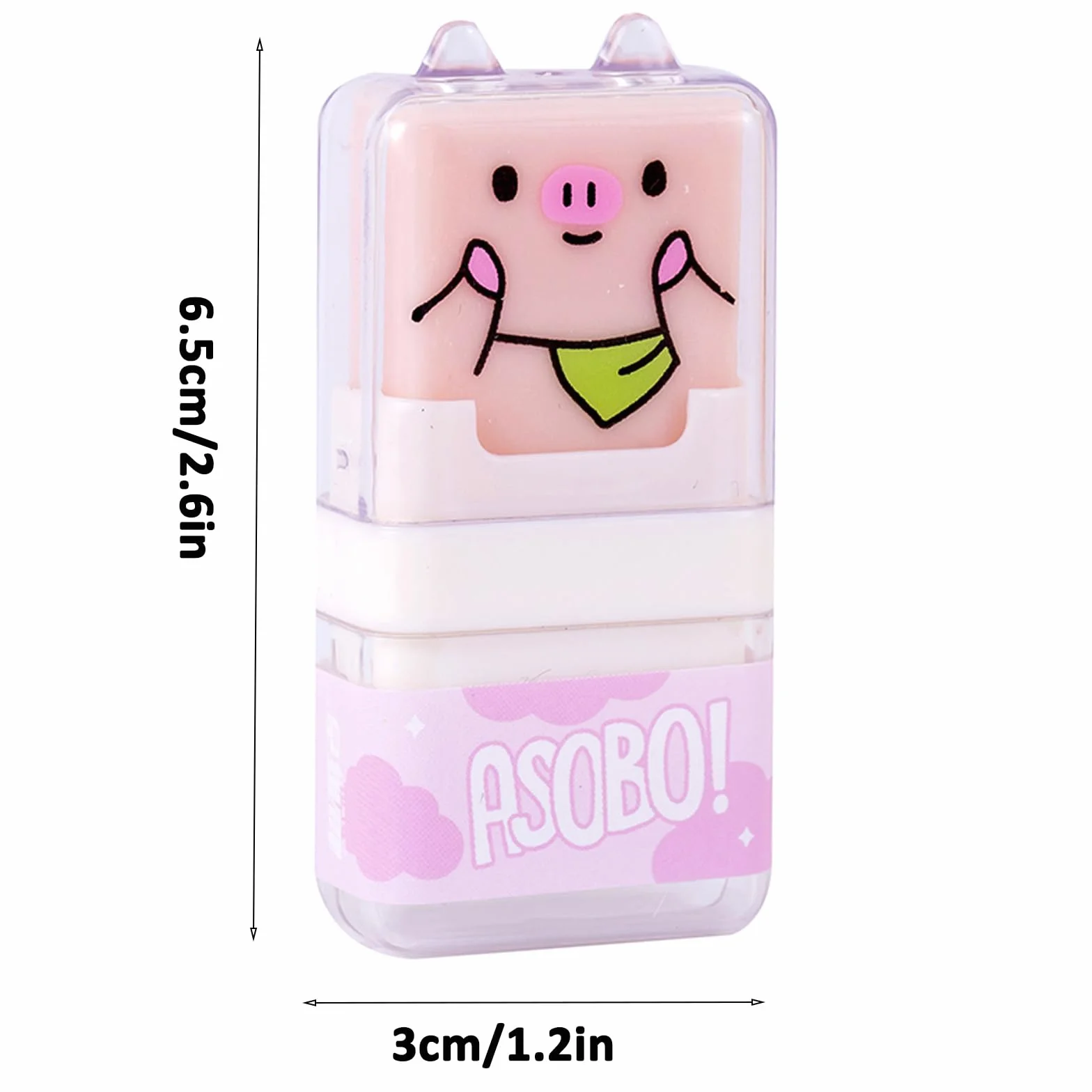 Set di 4 gomme da cancellare per bambini animali carini con rullo di pulizia e custodia