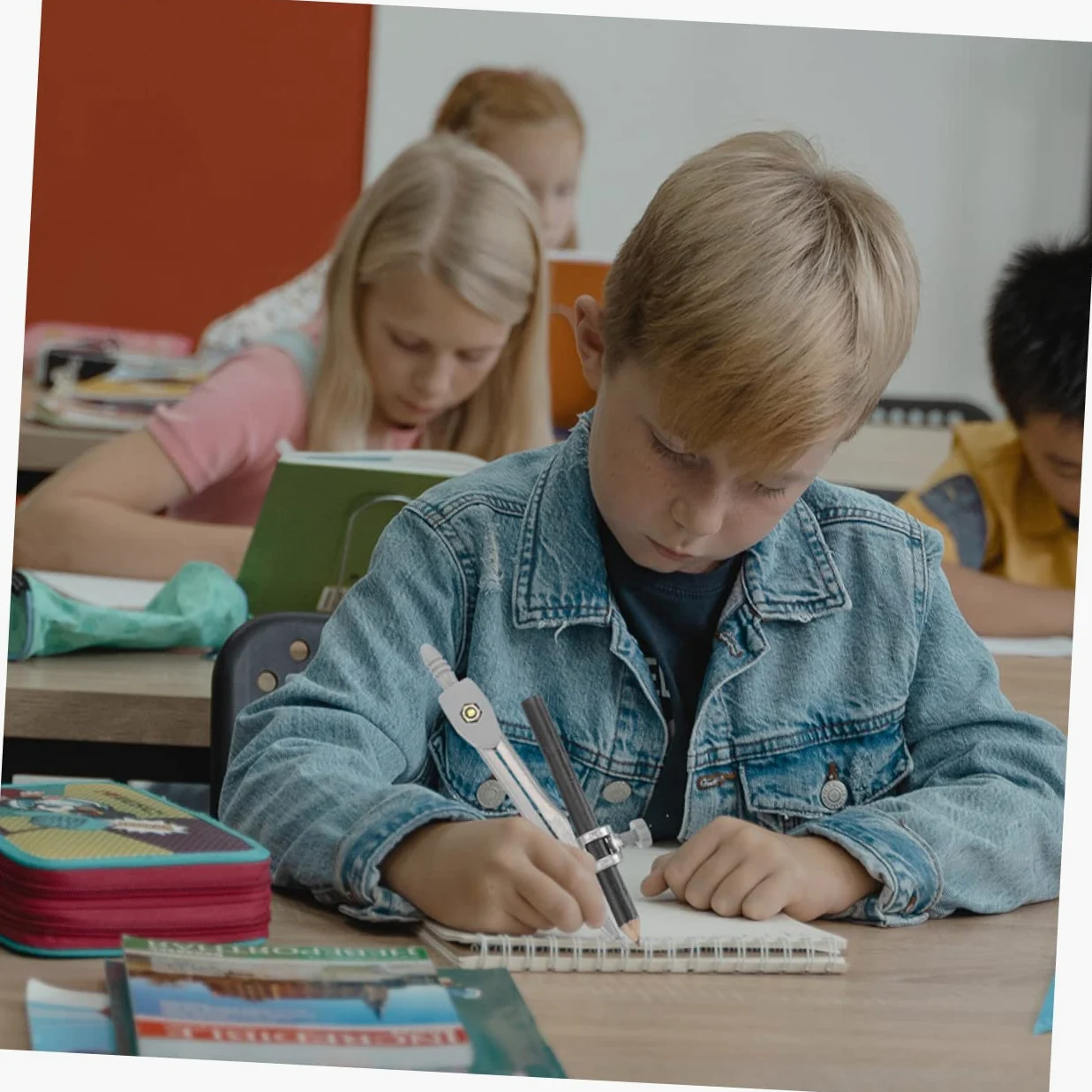 2 Set Di Compasso Per Disegno Compasso Strumento Di Disegno Circolare Per Studenti Matematica Precisione 5 Pezzi * 2