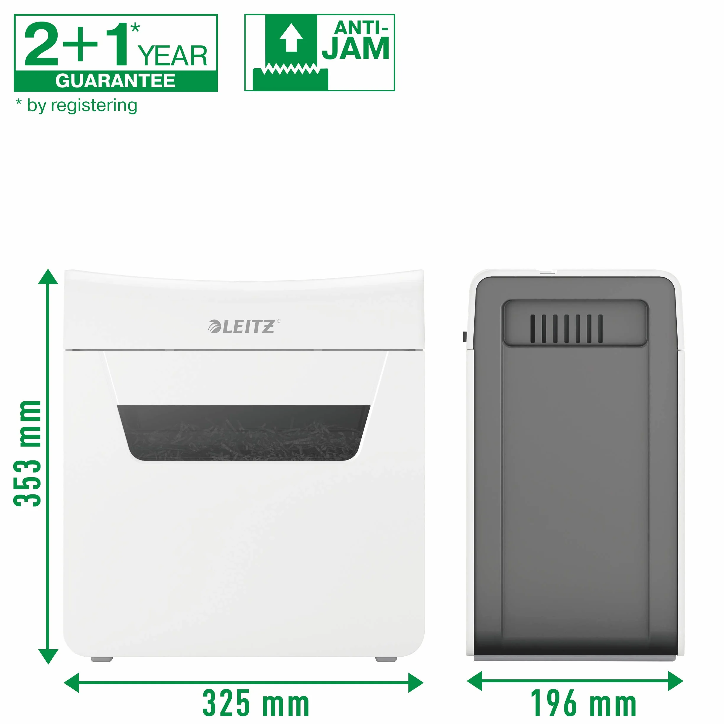 Leitz IQ Protect Premium 6X, Distruggidocumenti Manuale Personal, 7-6 Fogli (70-80 gr/mq), Taglio a Frammenti, Sicurezza P-4, Capacità 10 litri, 80900000