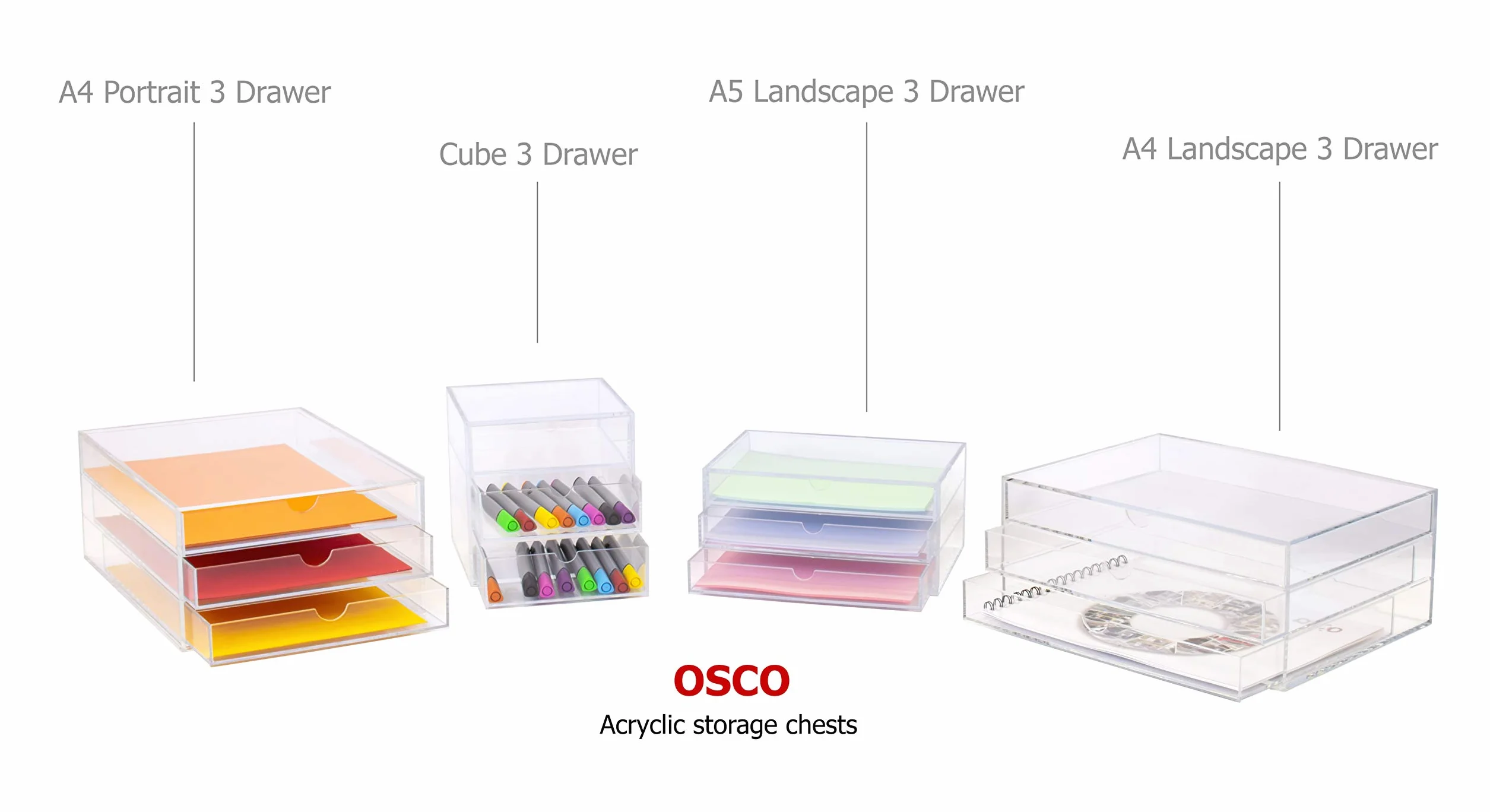 Osco A3277 - Cajonera triple, grande