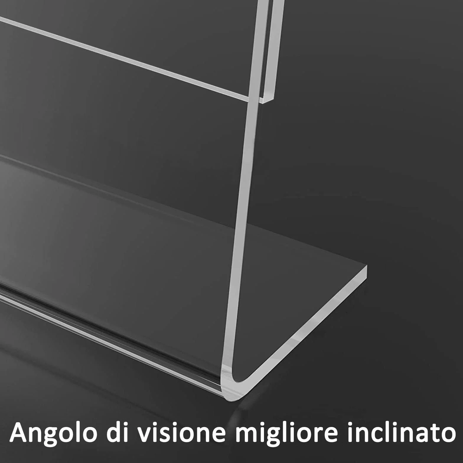 Flow fire Set di Espositore, Espositore Pubblicitario Forma di L, Acrilico Trasparente Cavalletto da Tavolo, Supporto per Menu (A4-L-5)
