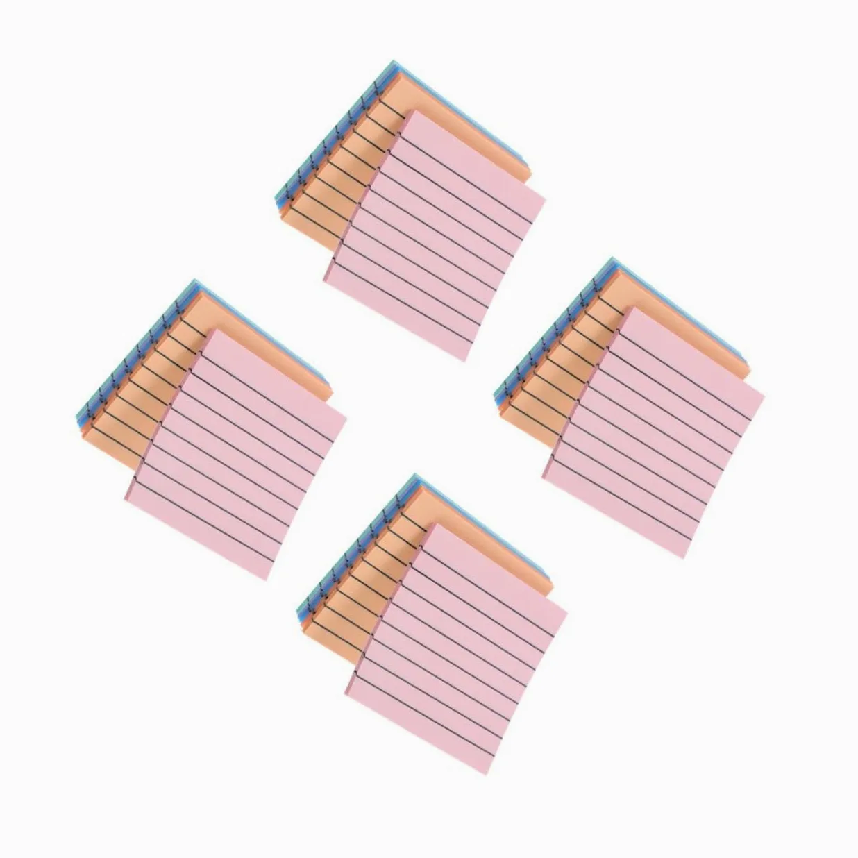 4 Pezzi Blocchetti Memo Adesivi Colorati Pastello Blocco Note Portatile con Spessa e Linee Orizzontali Adesivi Promemoria per Ufficio Scuola e Casa Pratici Sticky Tabs per Liste e