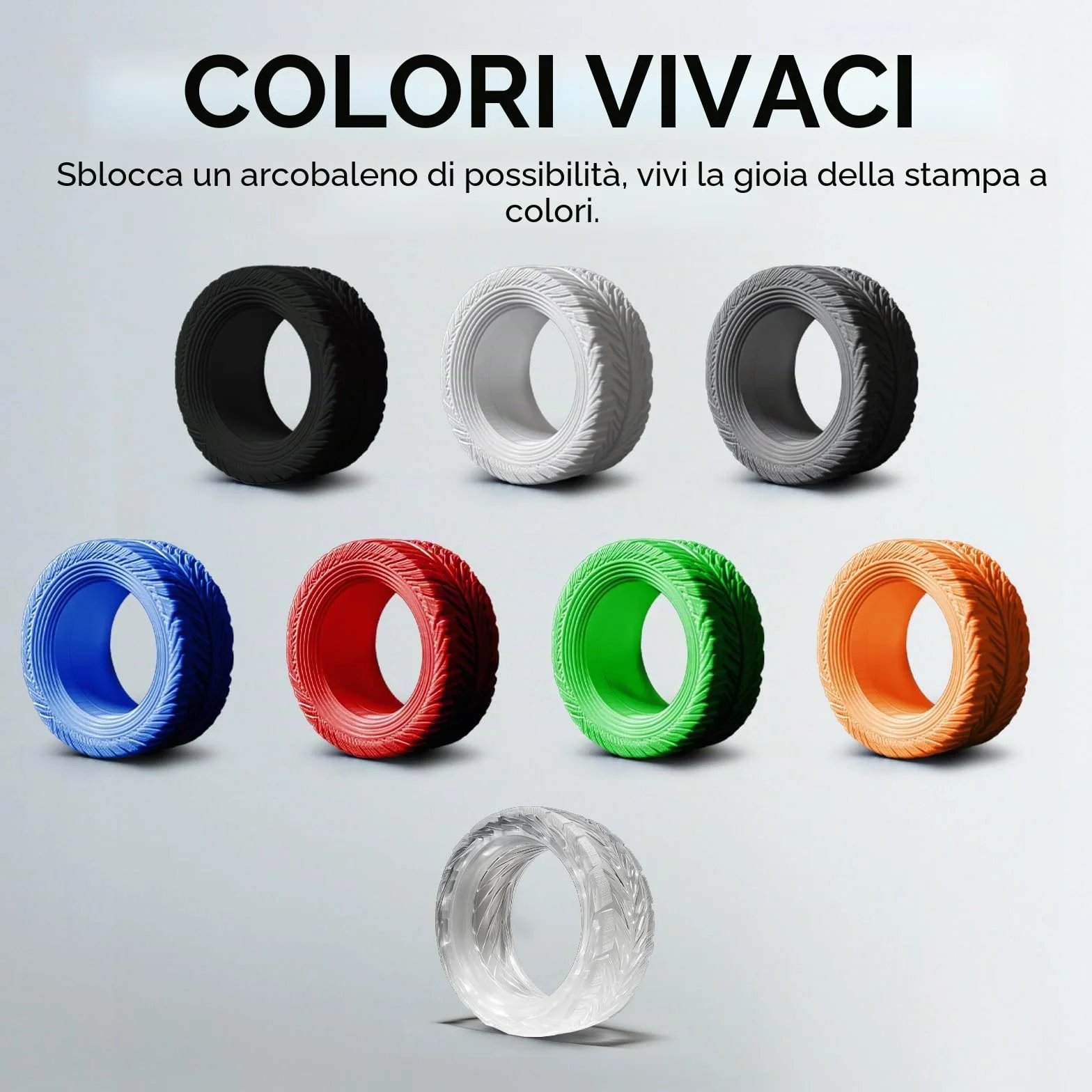 JAYO Filamento TPU 1,75 mm Nero 0,5 KG Shore 95A Precisione +/-0,02 mm
