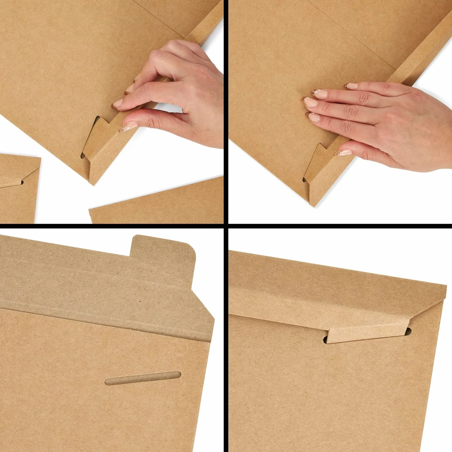 Juvale Buste rettangolari piatte, pesanti 450 g/m², buste postali per stampe e documenti, chiusura con patta adesiva e buste postali, 33 x 45,7 cm, marrone, confezione da 25