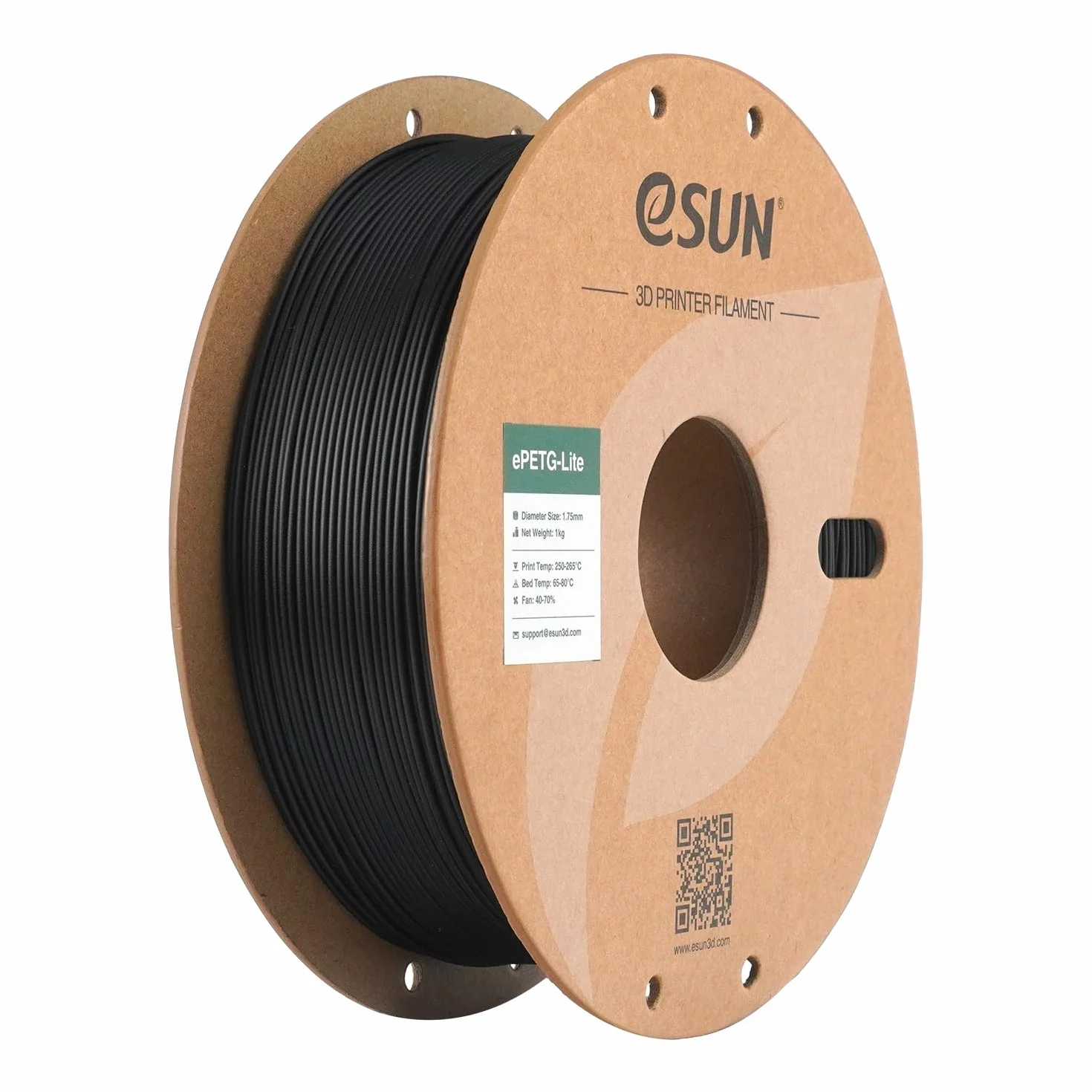 eSUN PETG Filamento 1,75 mm 1 kg Nero per Stampanti 3D