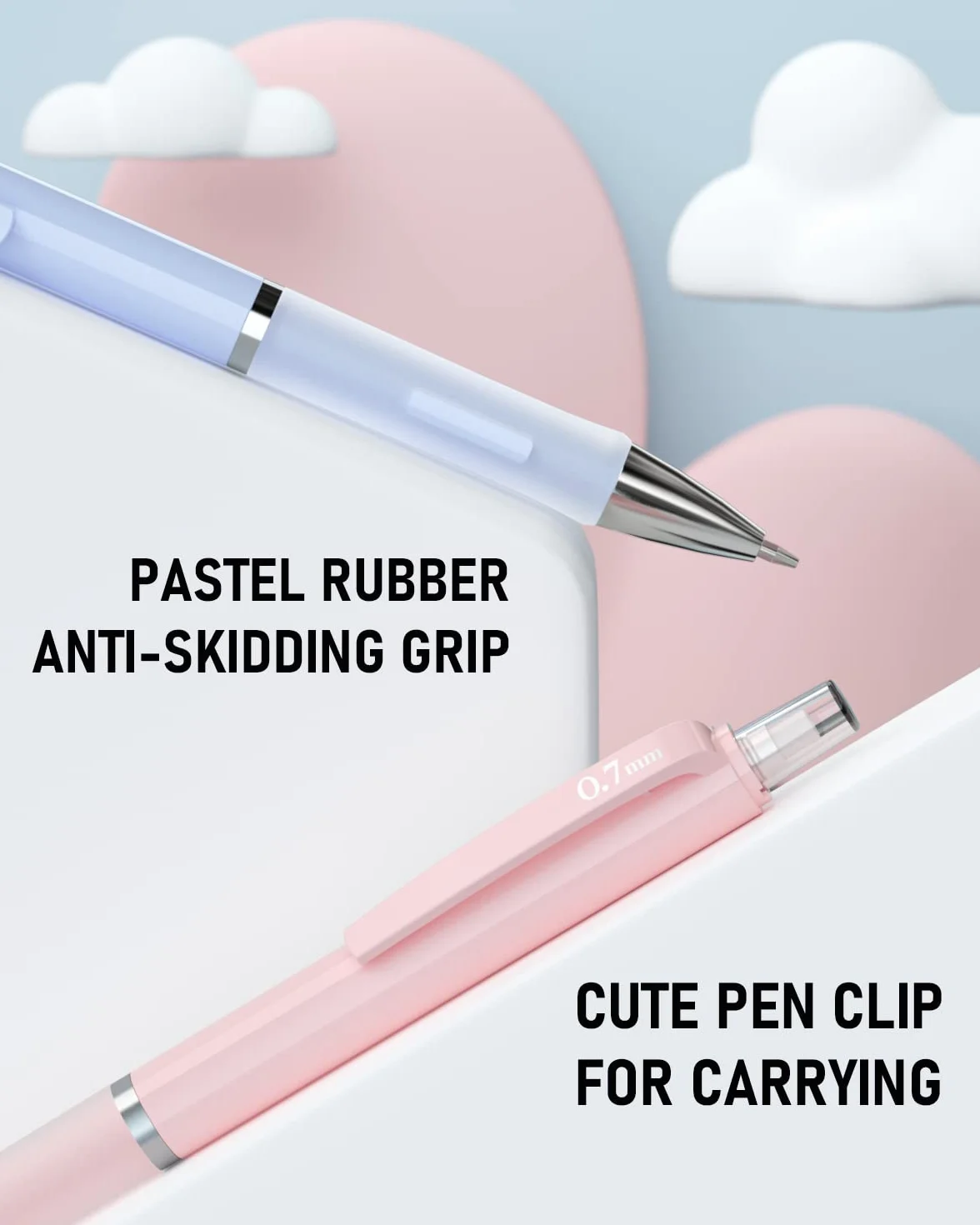 Nicpro 6 Pezzi Pastello Matite Meccaniche 0,5 & 0,7 mm con Astuccio, Carino Art Matite Portamine con 12 Tubo HB Mine,3 Gomma,9 Ricariche Di Gomma per Artista Studenti Bambino Disegno Scrittura Schizzi