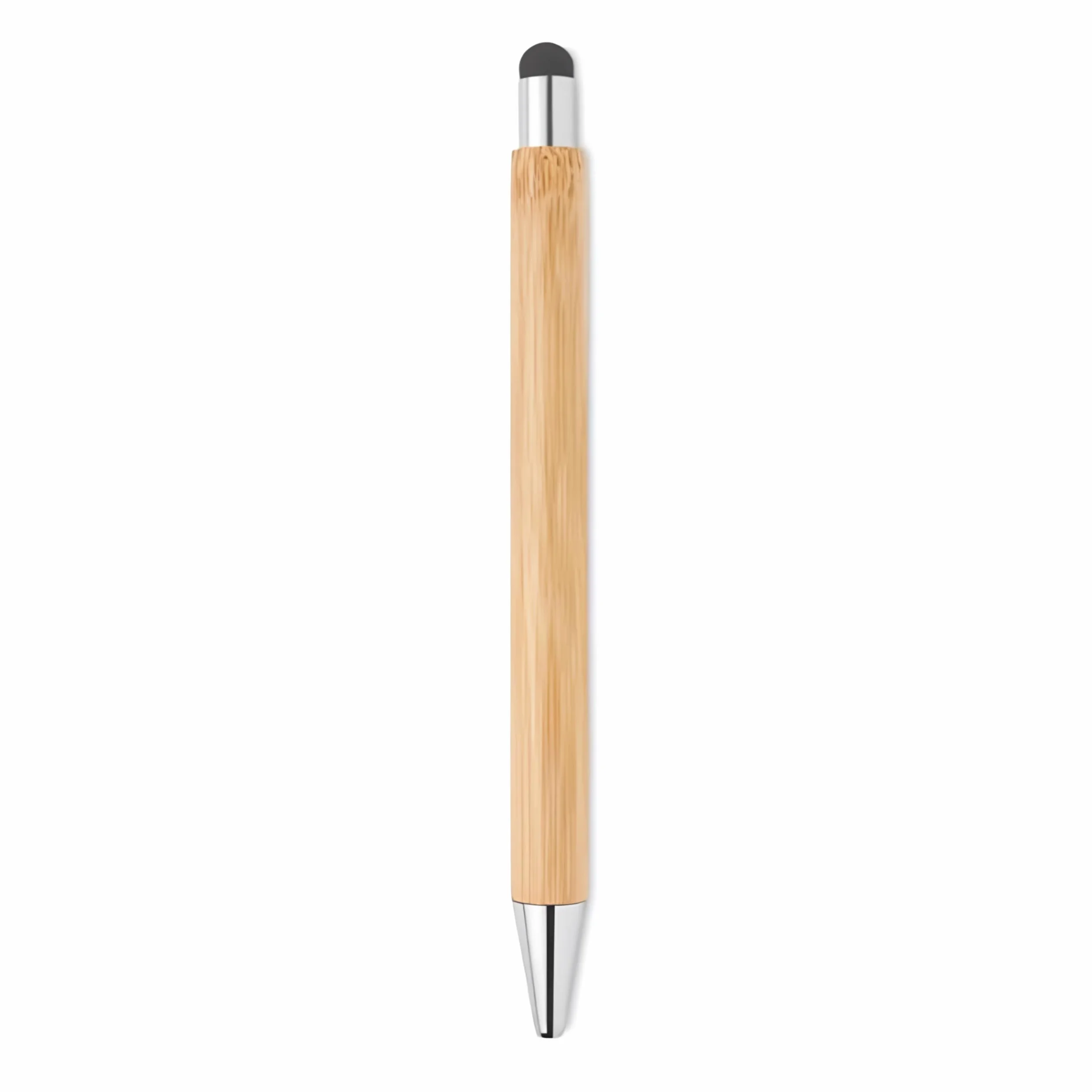 Penna a scatto in bamboo inchiostro nero con touch screen e scatola in legno personalizzati con incisione laser Top Tie