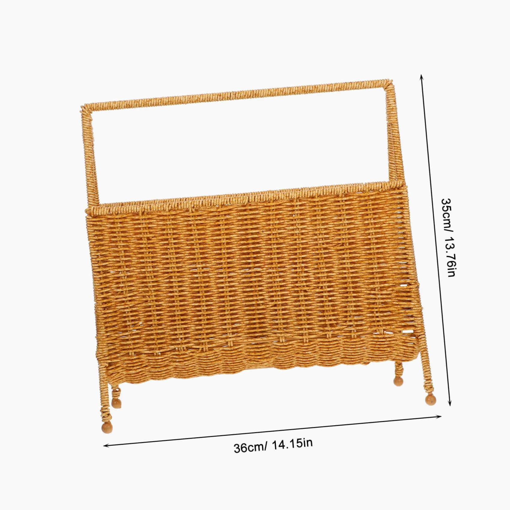 ULTECHNOVO Portaoggetti Rattan per Riviste Design e Spazioso e Bagno per Libri e Riviste