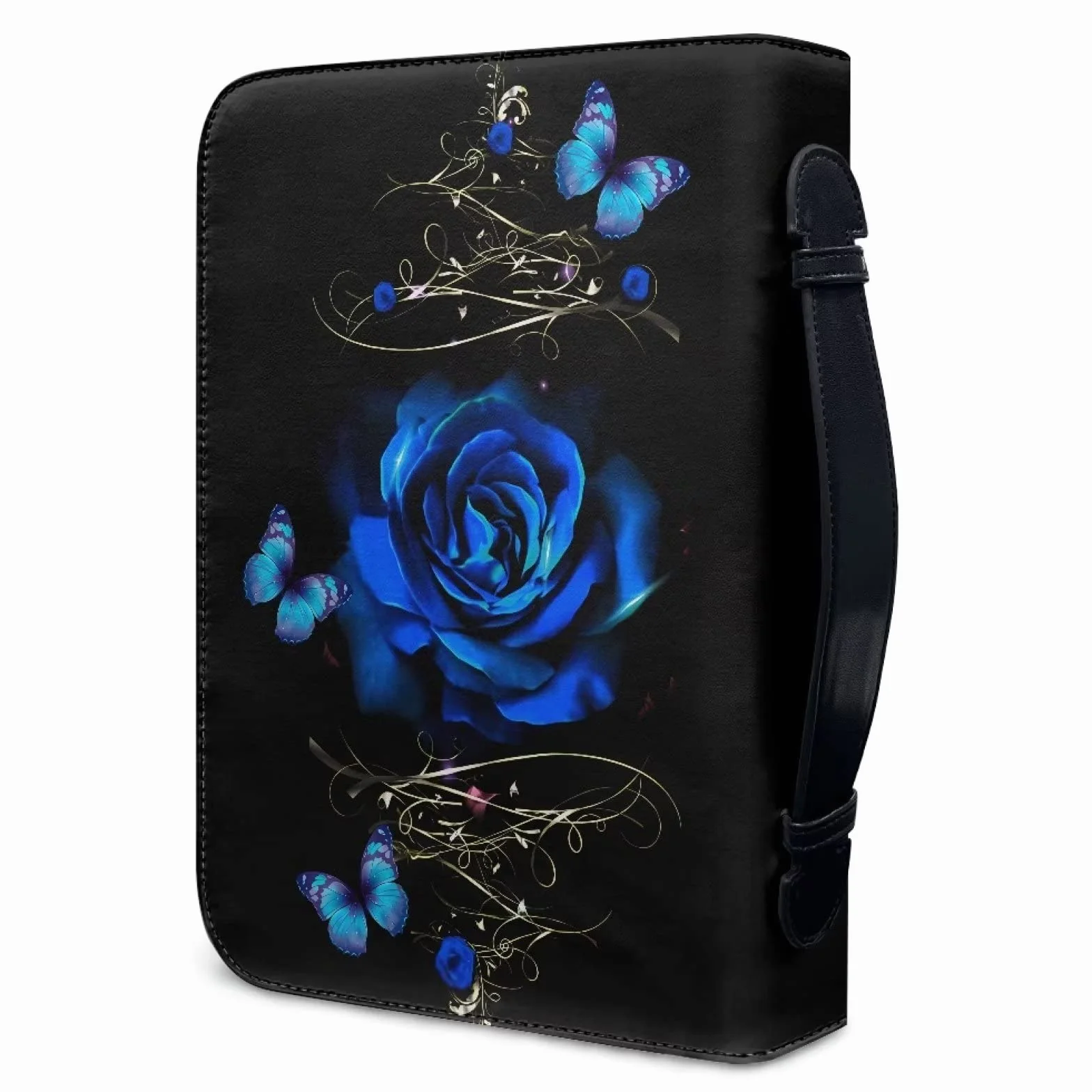 Copri Bibbia per Donna Rosa Farfalla Custodia Pelle Borsa Trasporto Porta Bibbia Floreale Ragazze Accessori Regalo Cresima Cristiana Manico